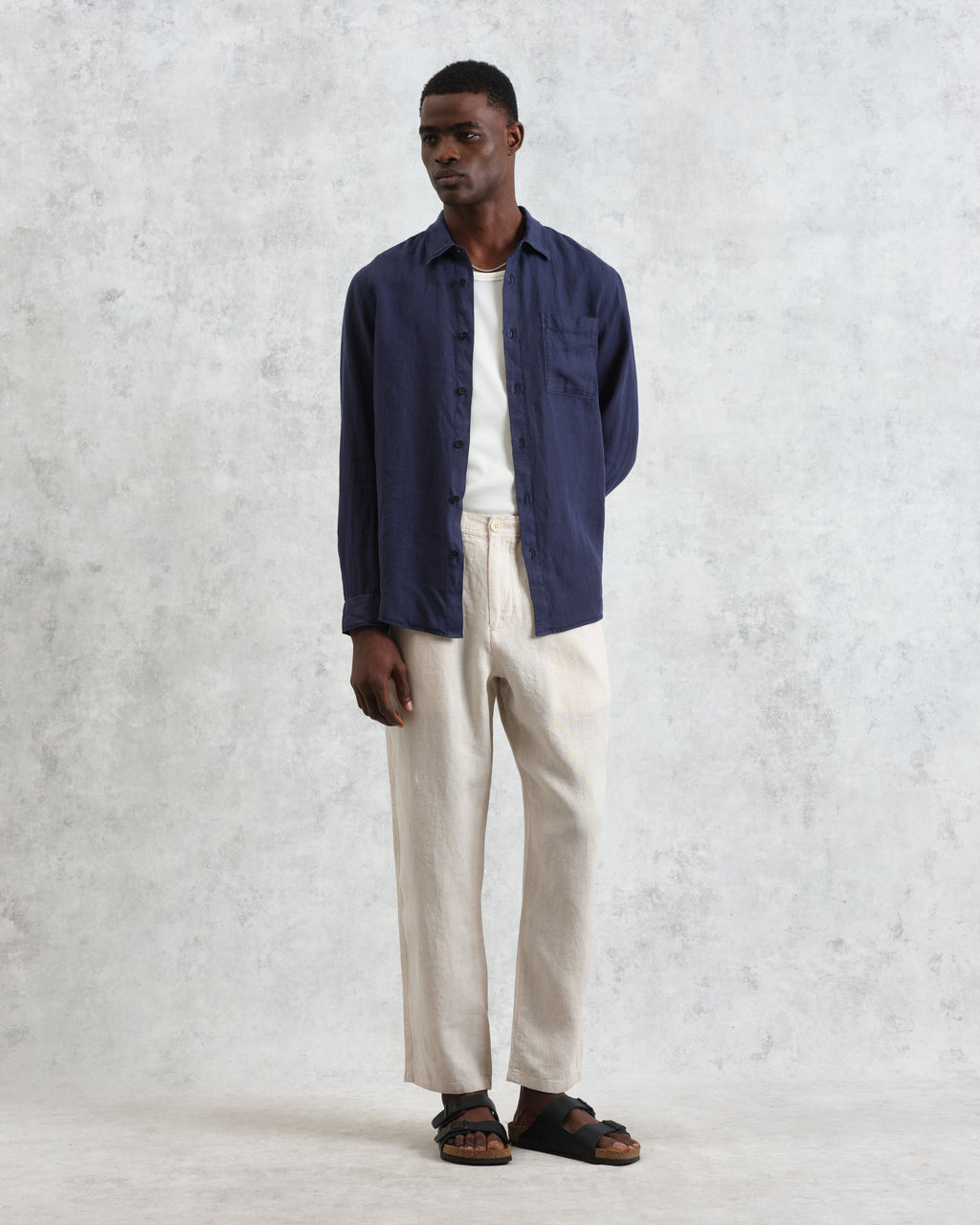 Rove - Navy Linen Shirt