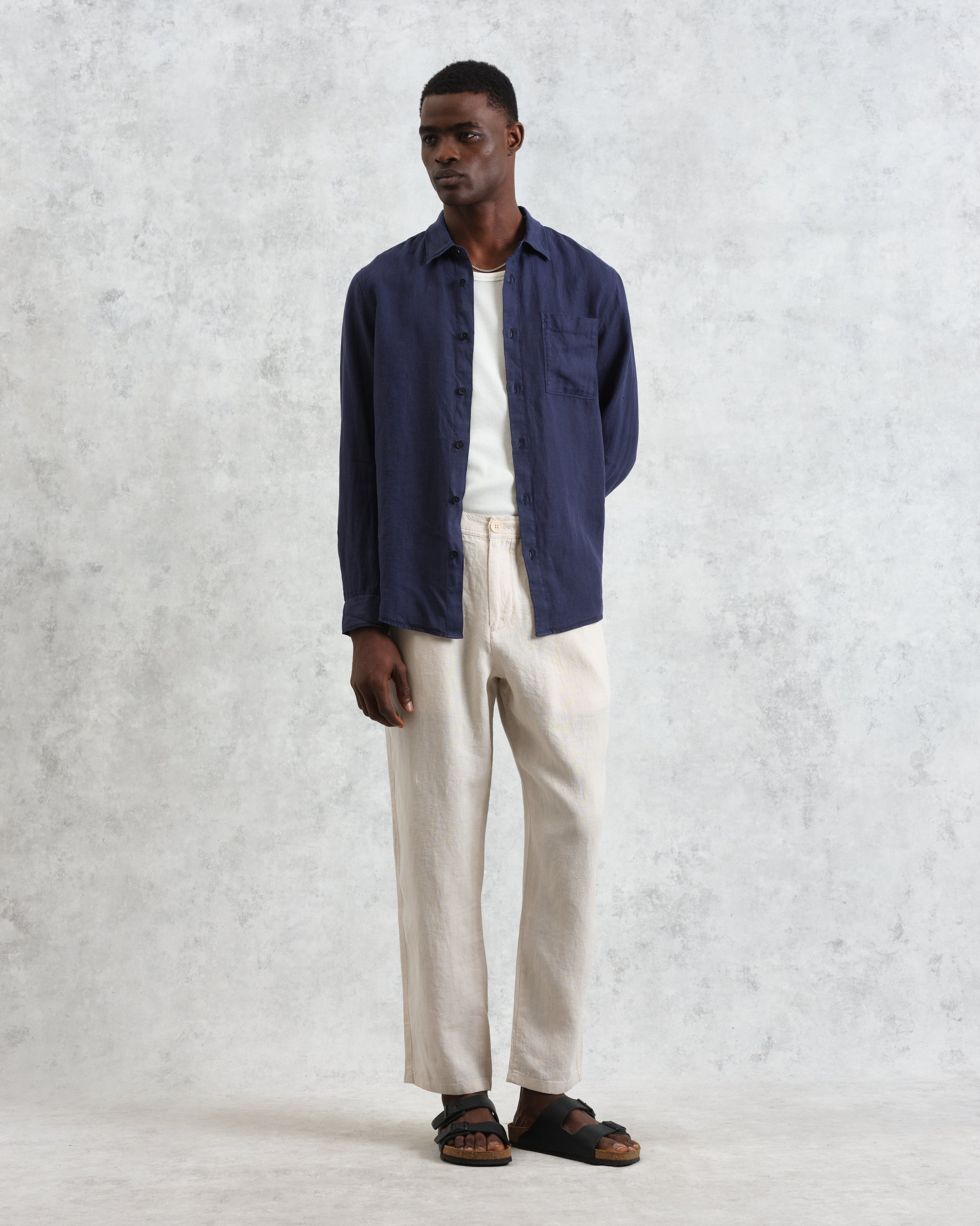 Rove - Navy Linen Shirt