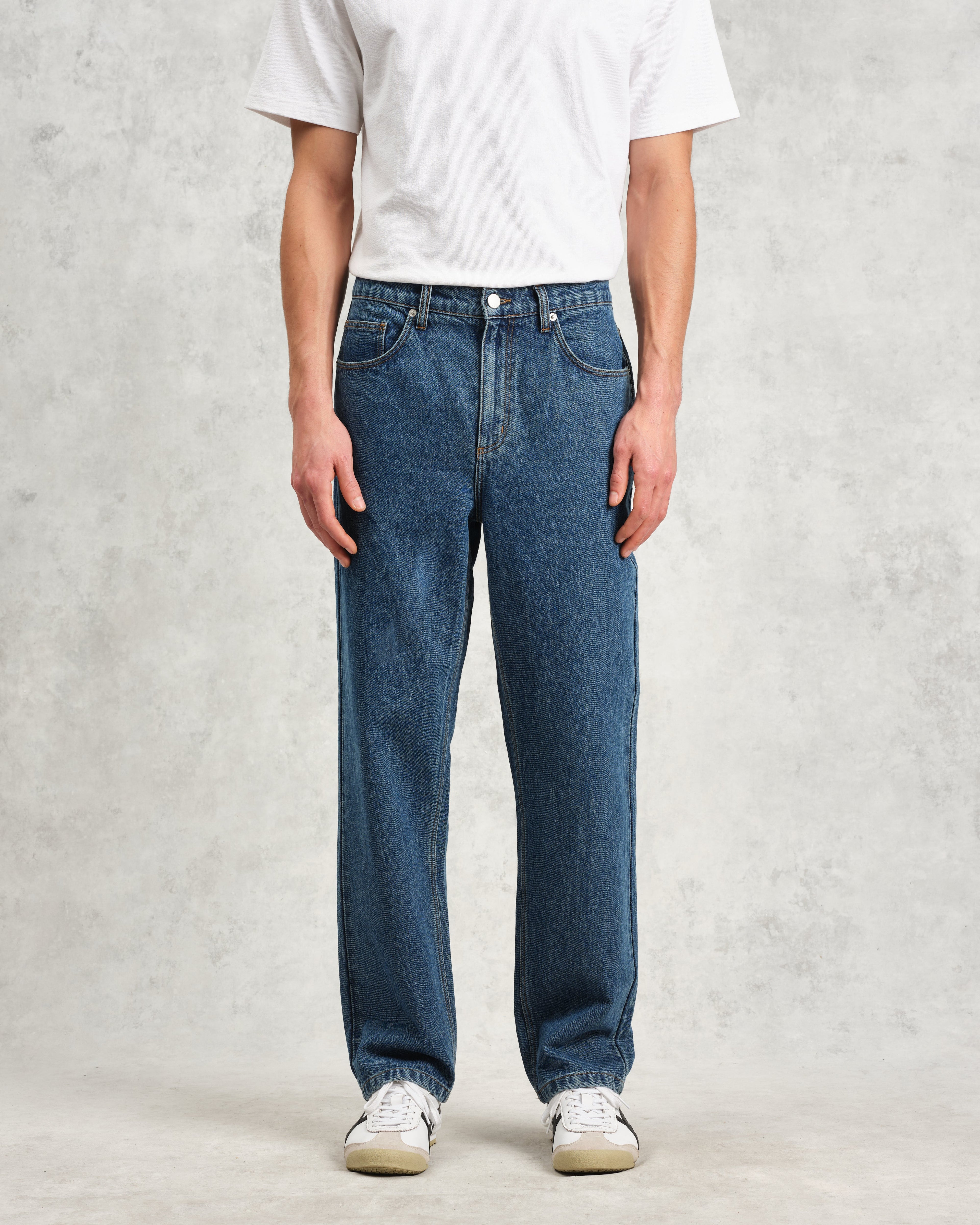 Russell - Mid Blue Straight Fit Denim Jeans