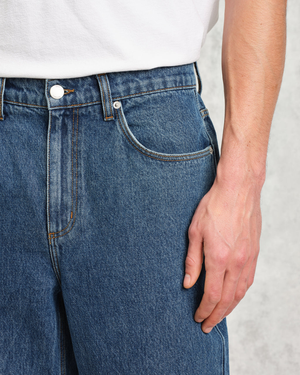 Russell - Mid Blue Straight Fit Denim Jeans