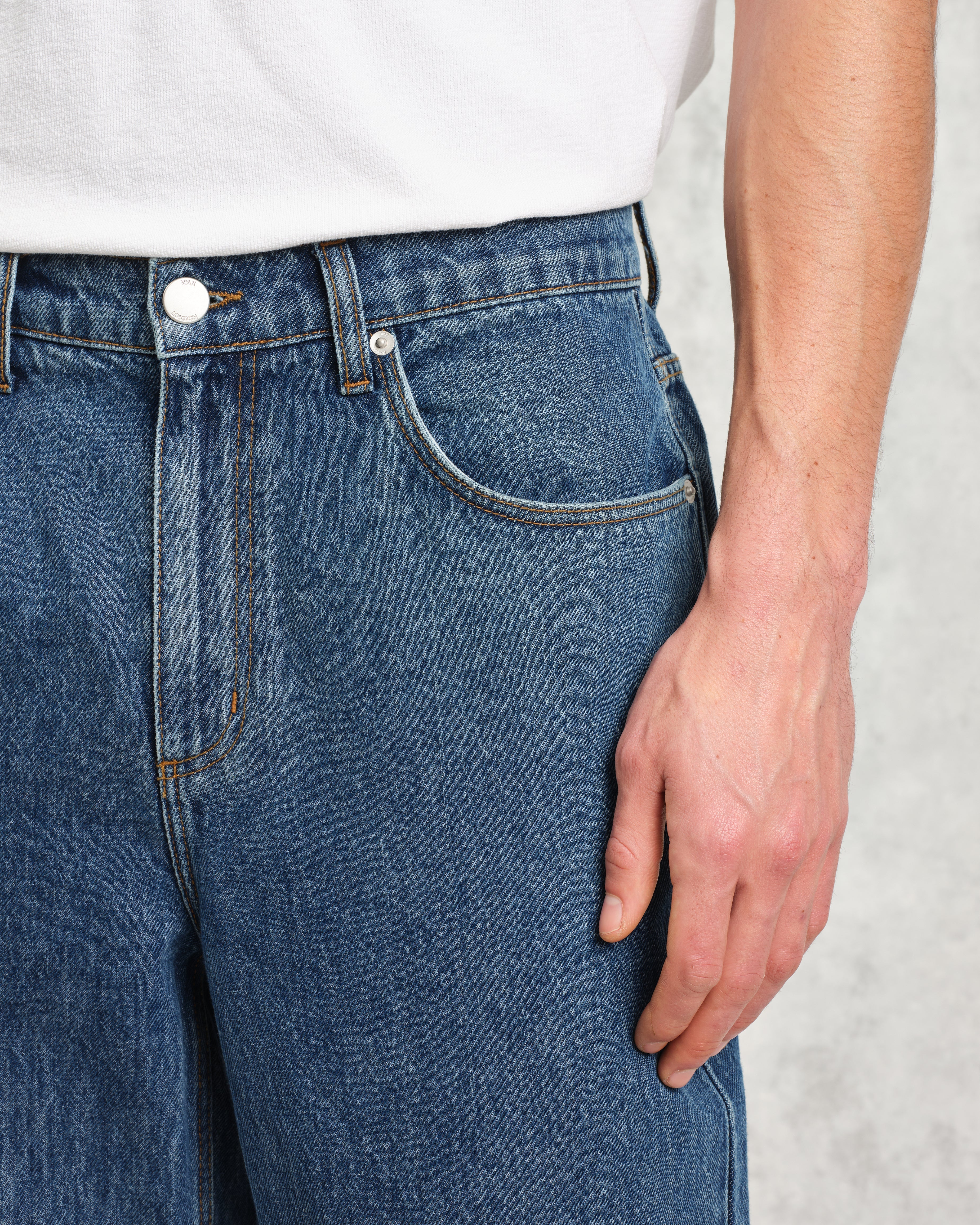 Russell - Mid Blue Straight Fit Denim Jeans