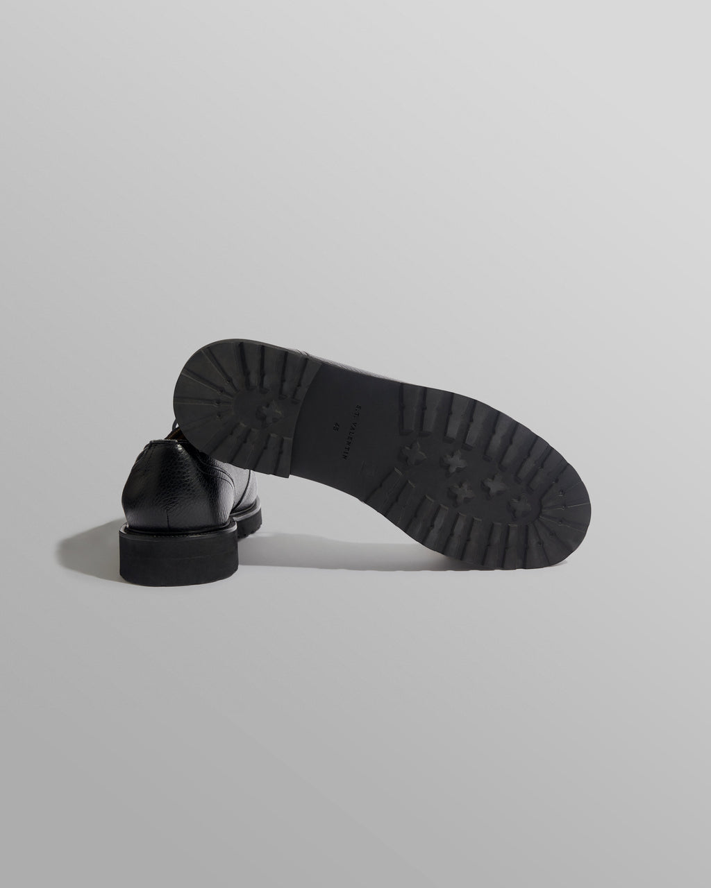 S.T. Valentin - Black Grained Leather Deck Shoes