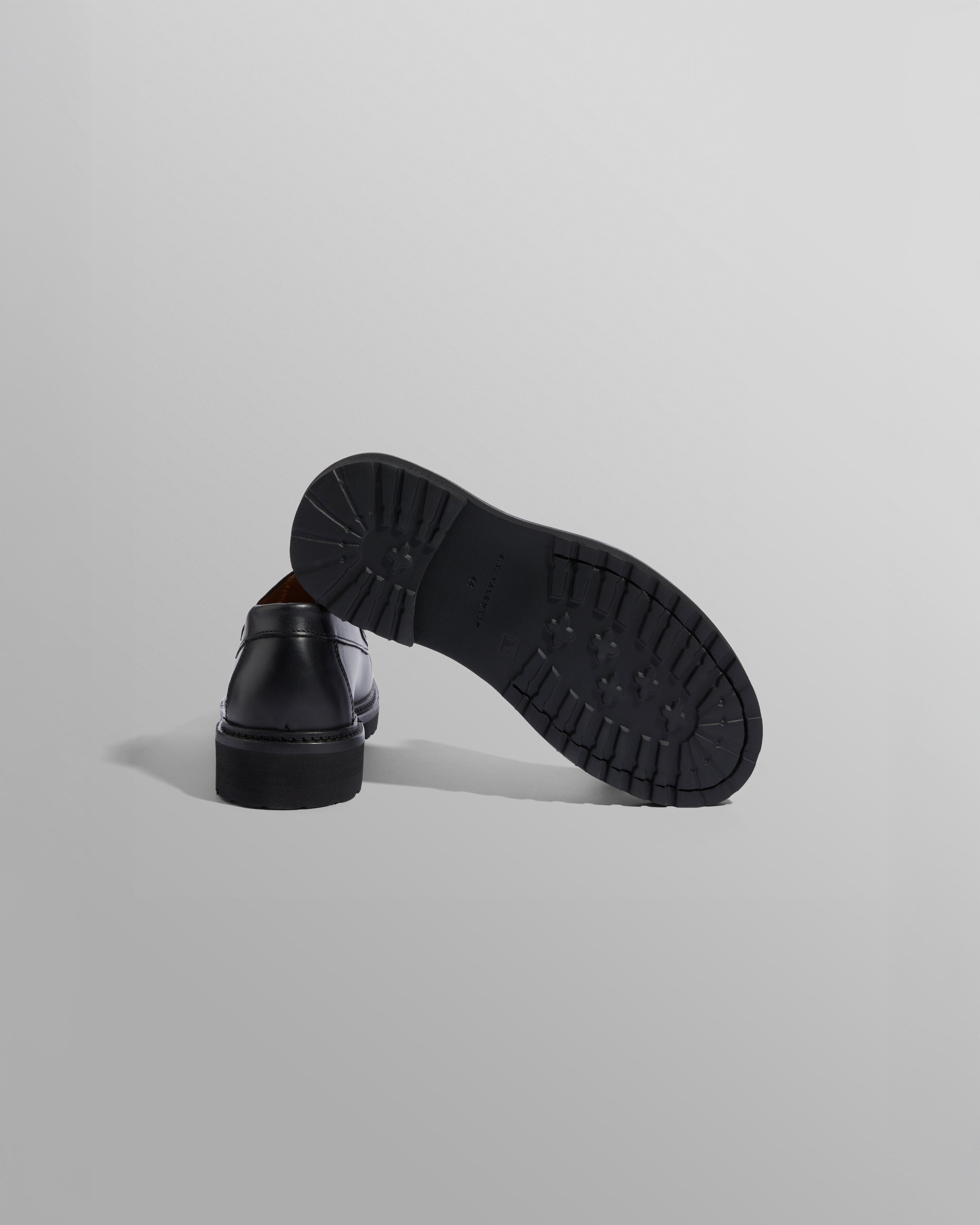 S.T. Valentin - Black Smooth Leather And Suede Loafers