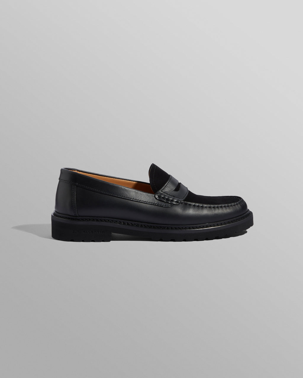 S.T. Valentin - Black Smooth Leather And Suede Loafers
