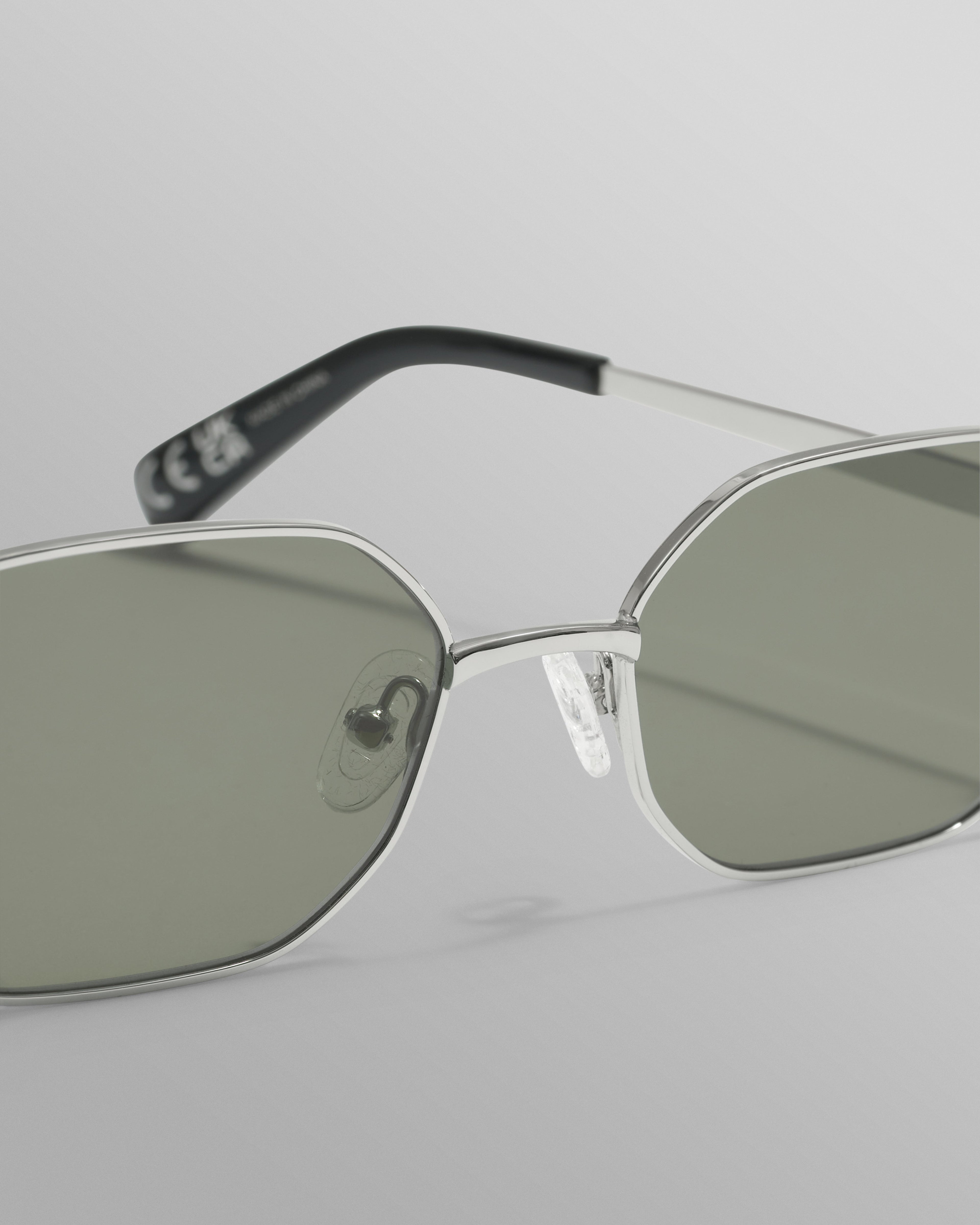 Savona - Silver Metal Rectangular Sunglasses