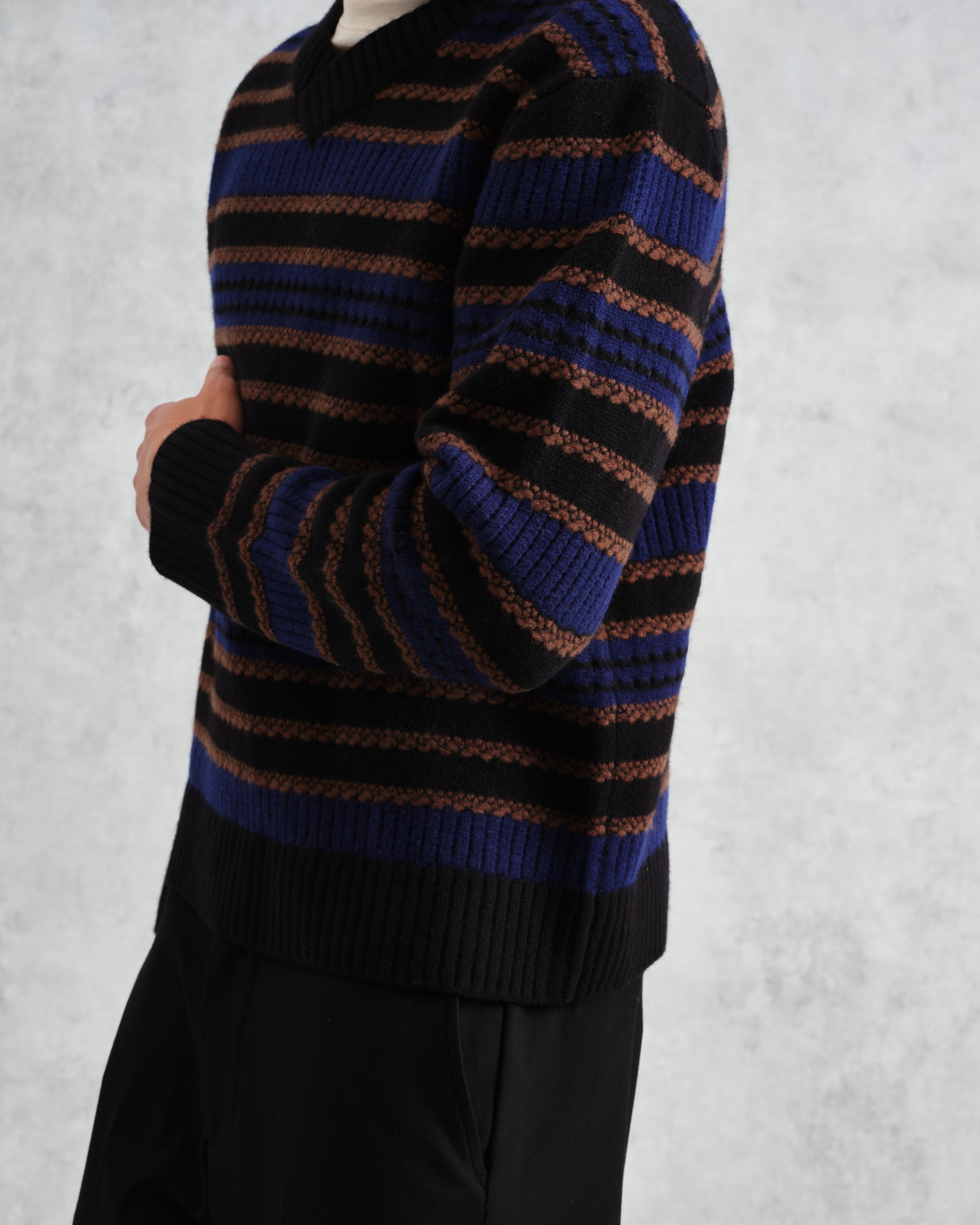 Scafell - Black Pointelle Stitch Jumper