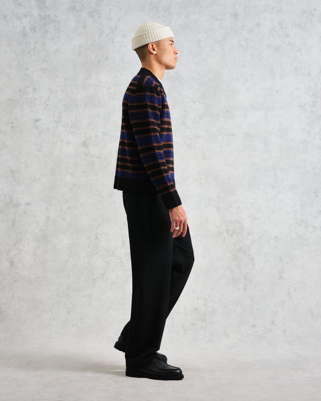 Scafell - Black Pointelle Stitch Jumper