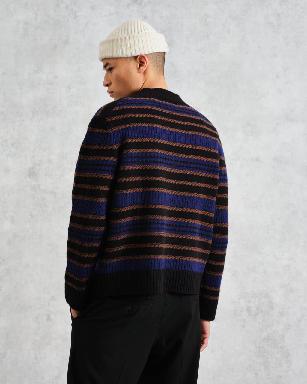 Scafell - Black Pointelle Stitch Jumper