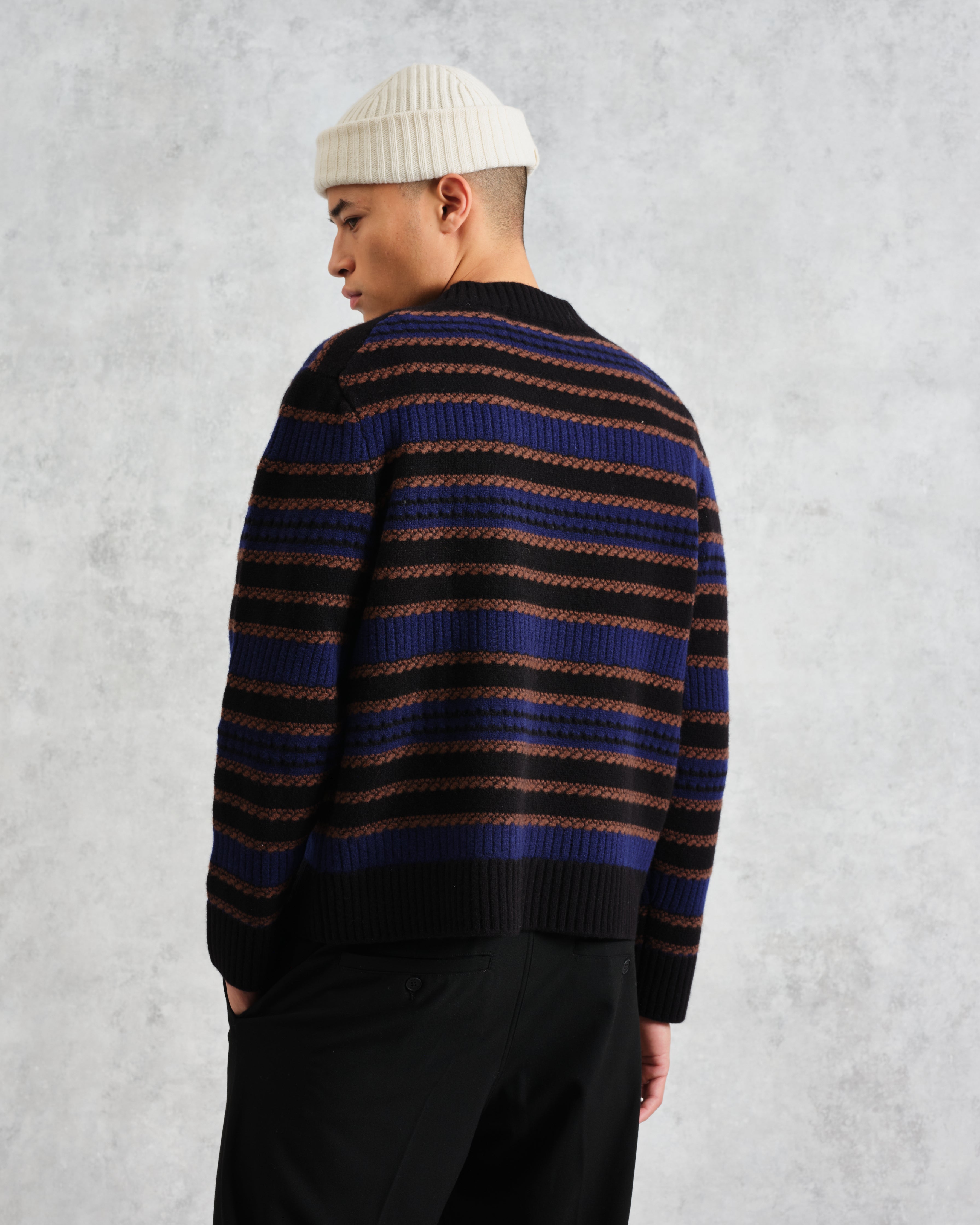 Scafell - Black Pointelle Stitch Jumper