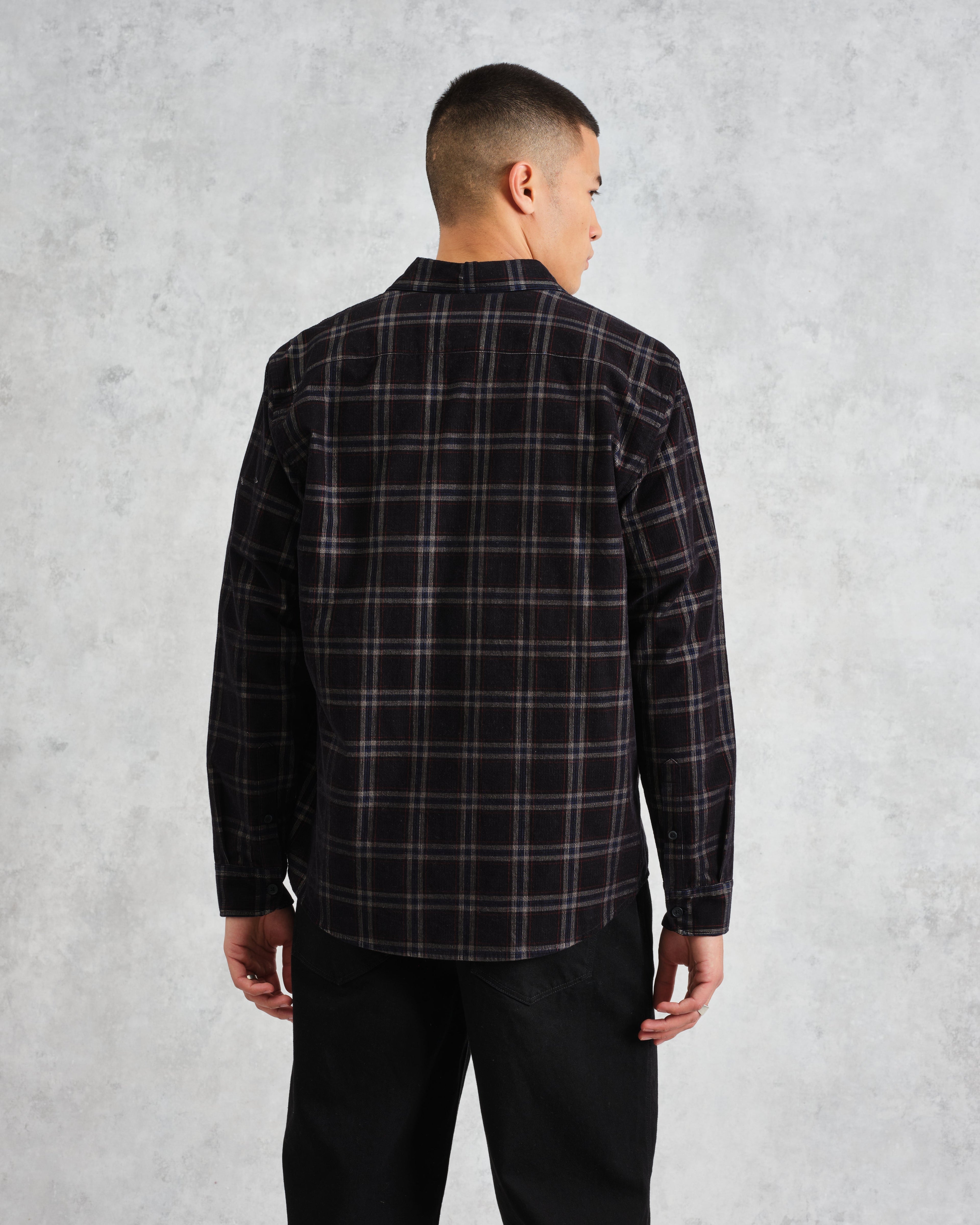 Shelly - Black Check Babycord Shirt