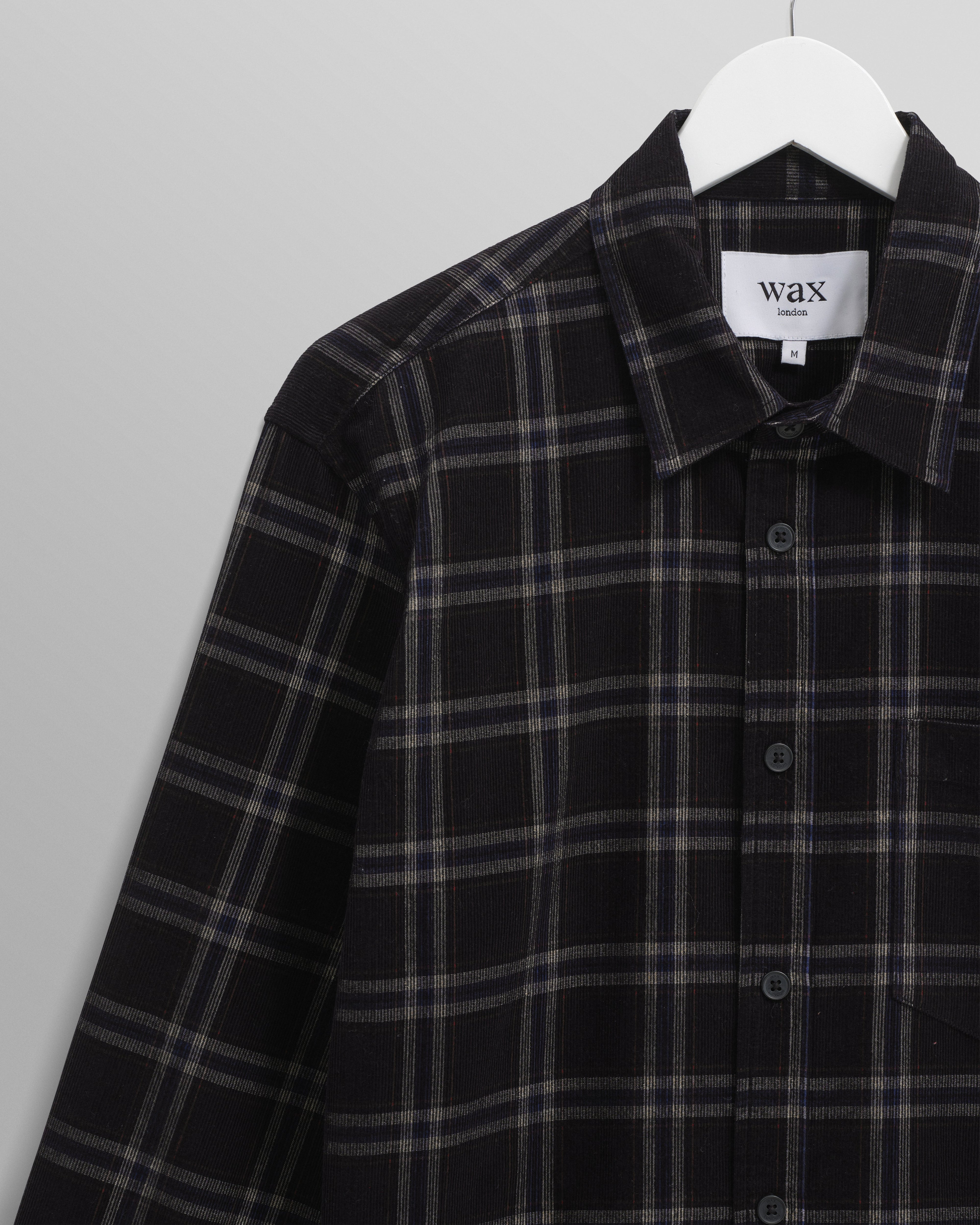 Shelly - Black Check Babycord Shirt