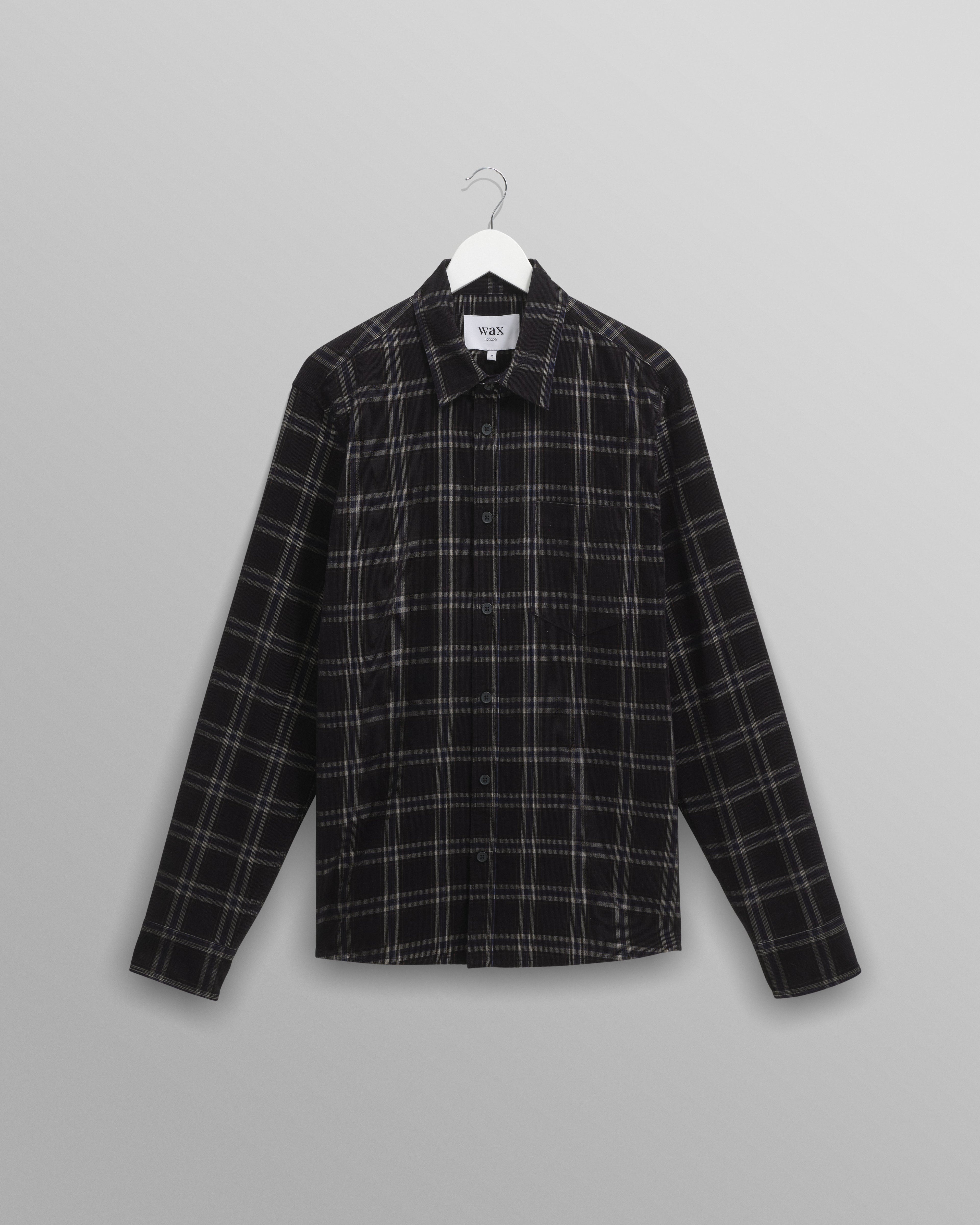 Shelly - Black Check Babycord Shirt
