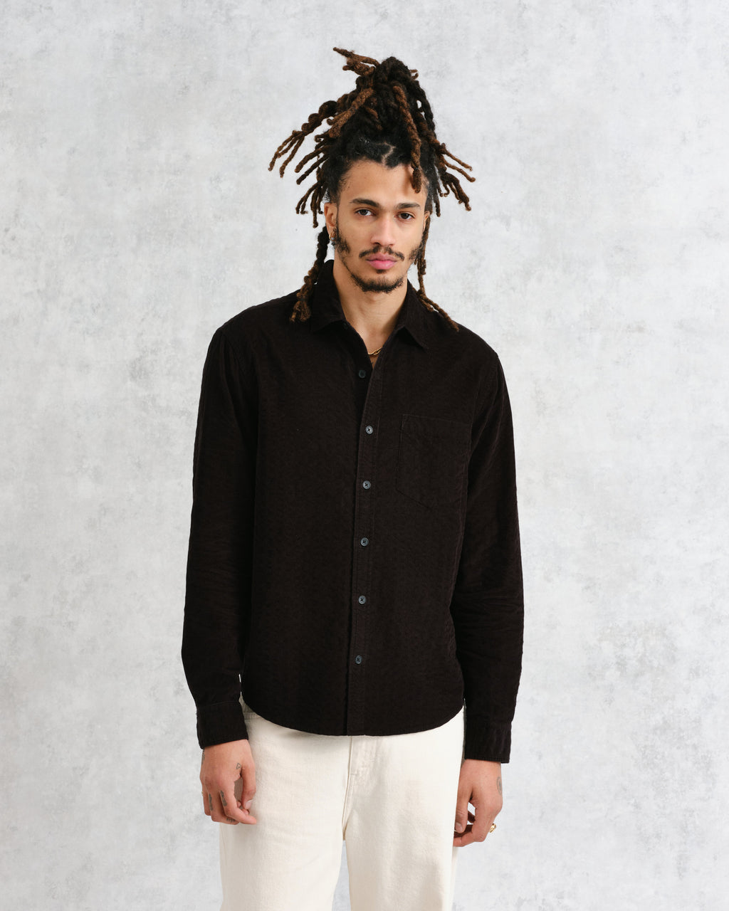 Shelly - Black Seersucker Corduroy Shirt