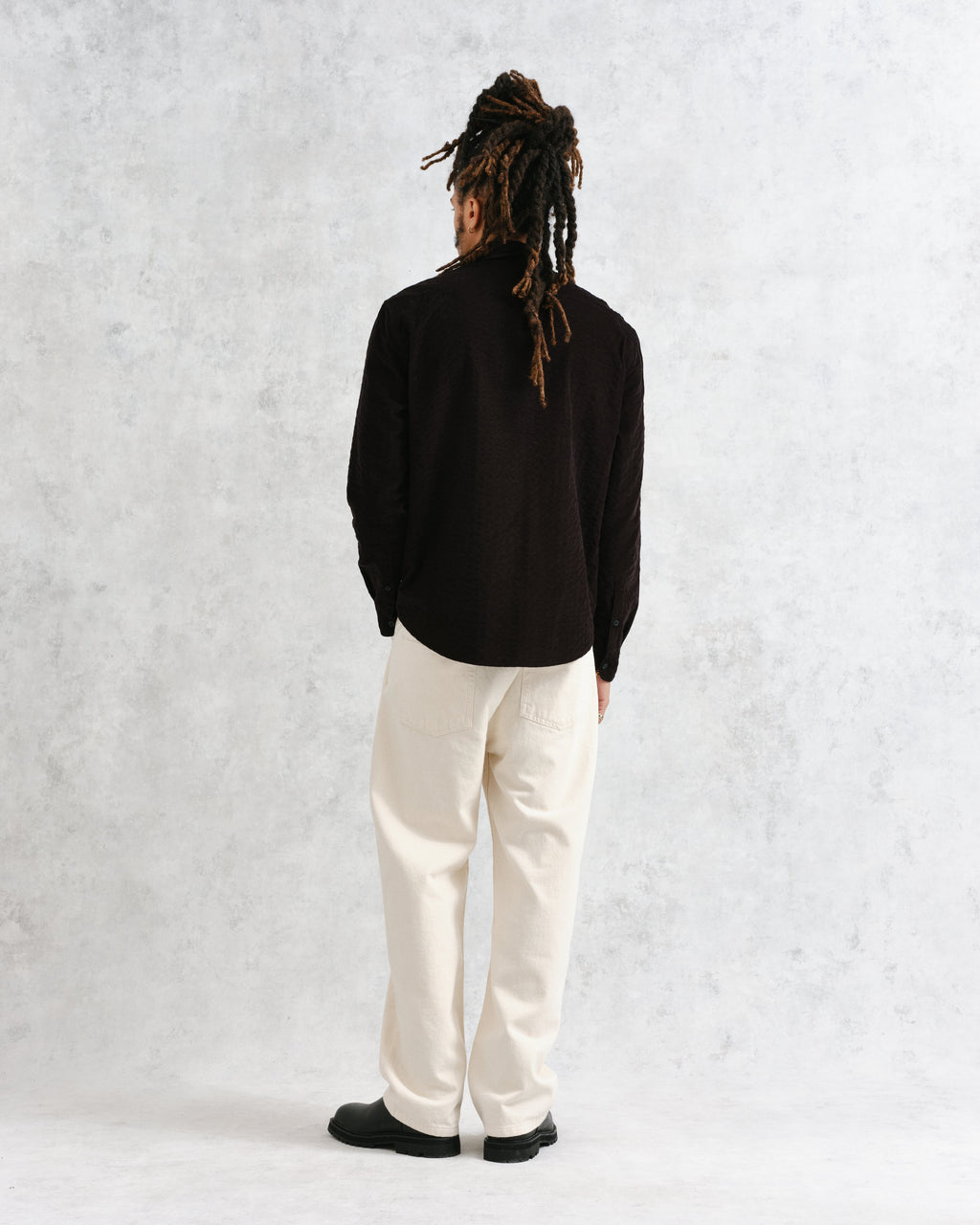 Shelly - Black Seersucker Corduroy Shirt