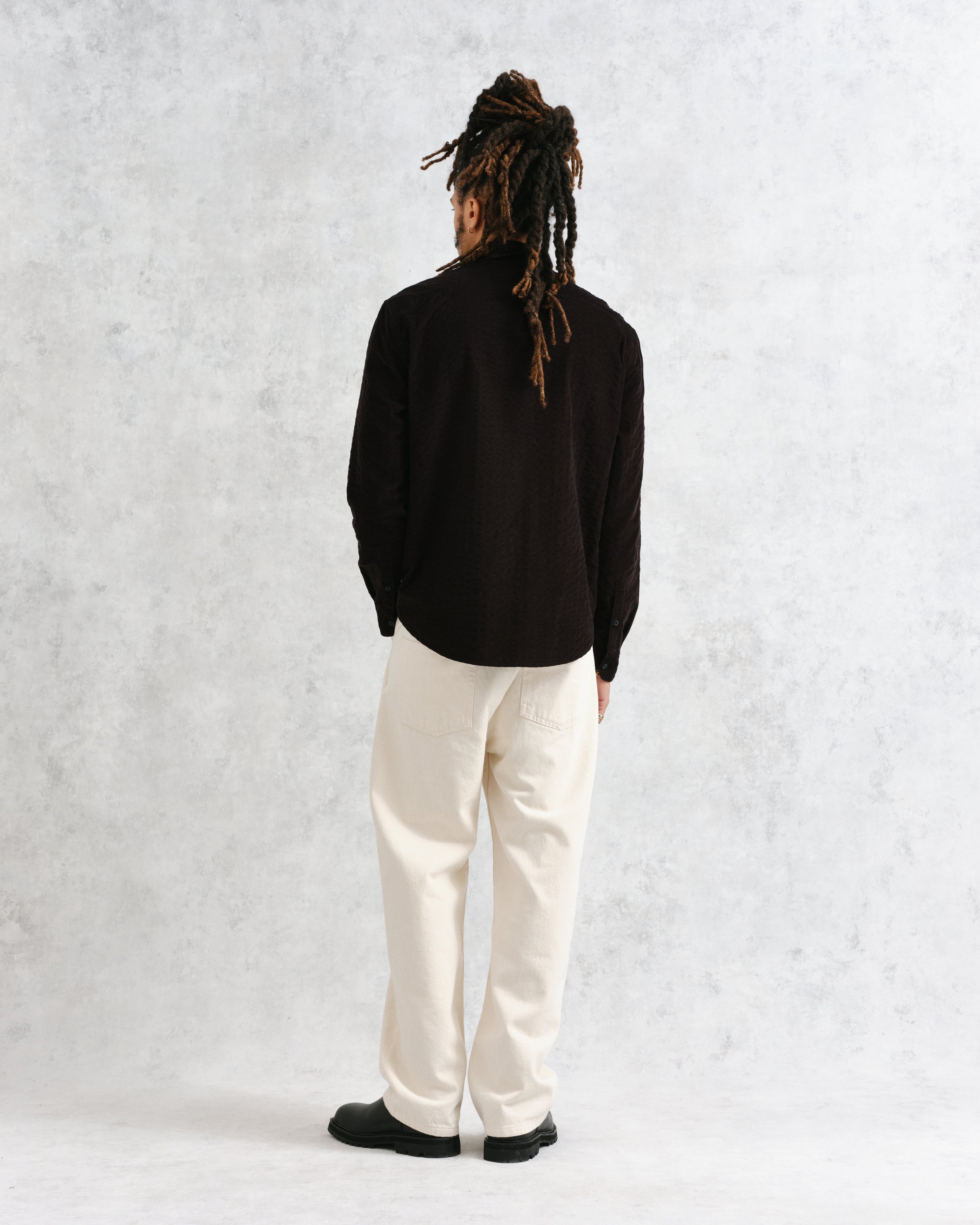 Shelly - Black Seersucker Corduroy Shirt
