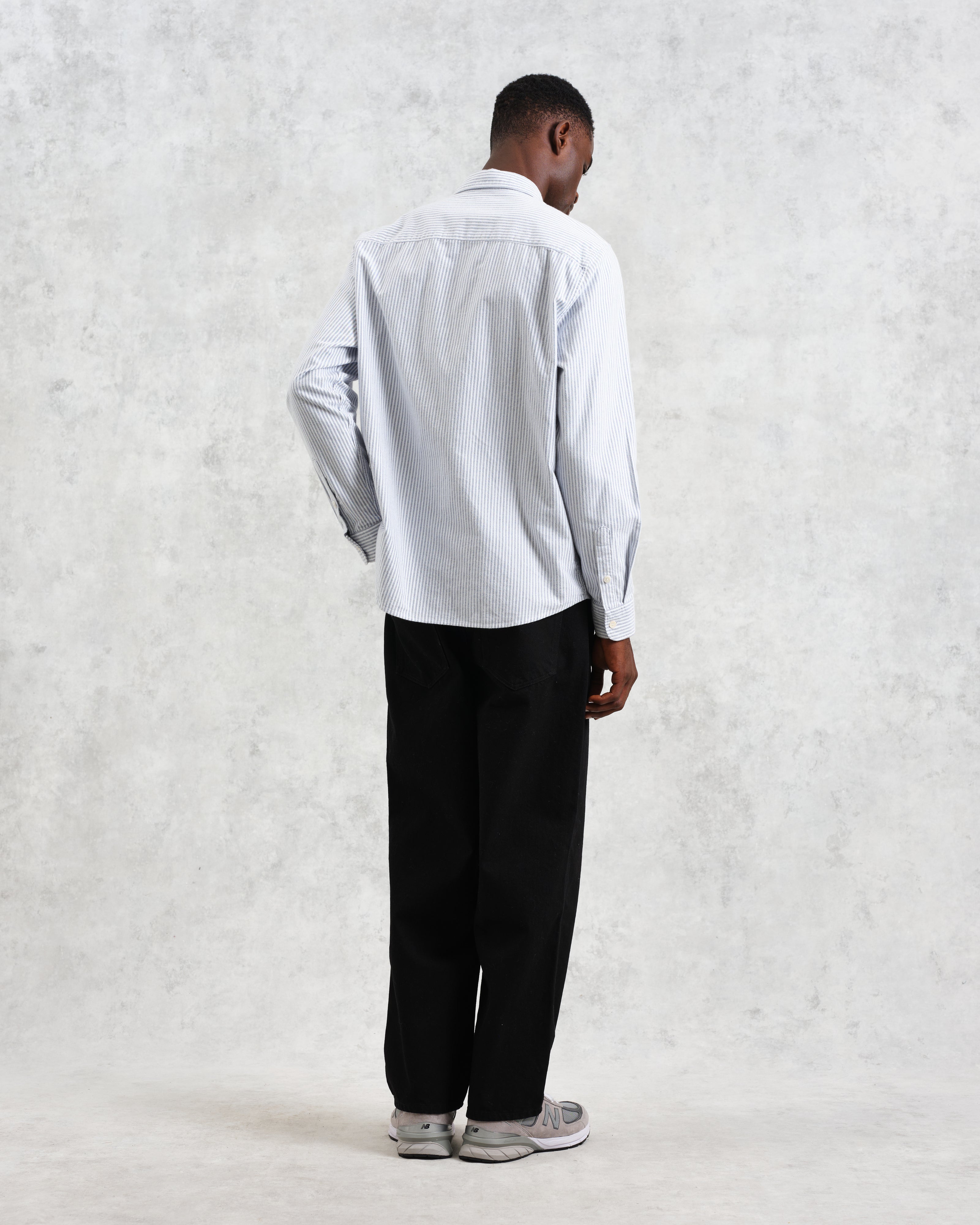 Shelly - Blue Brushed Oxford Stripe Shirt