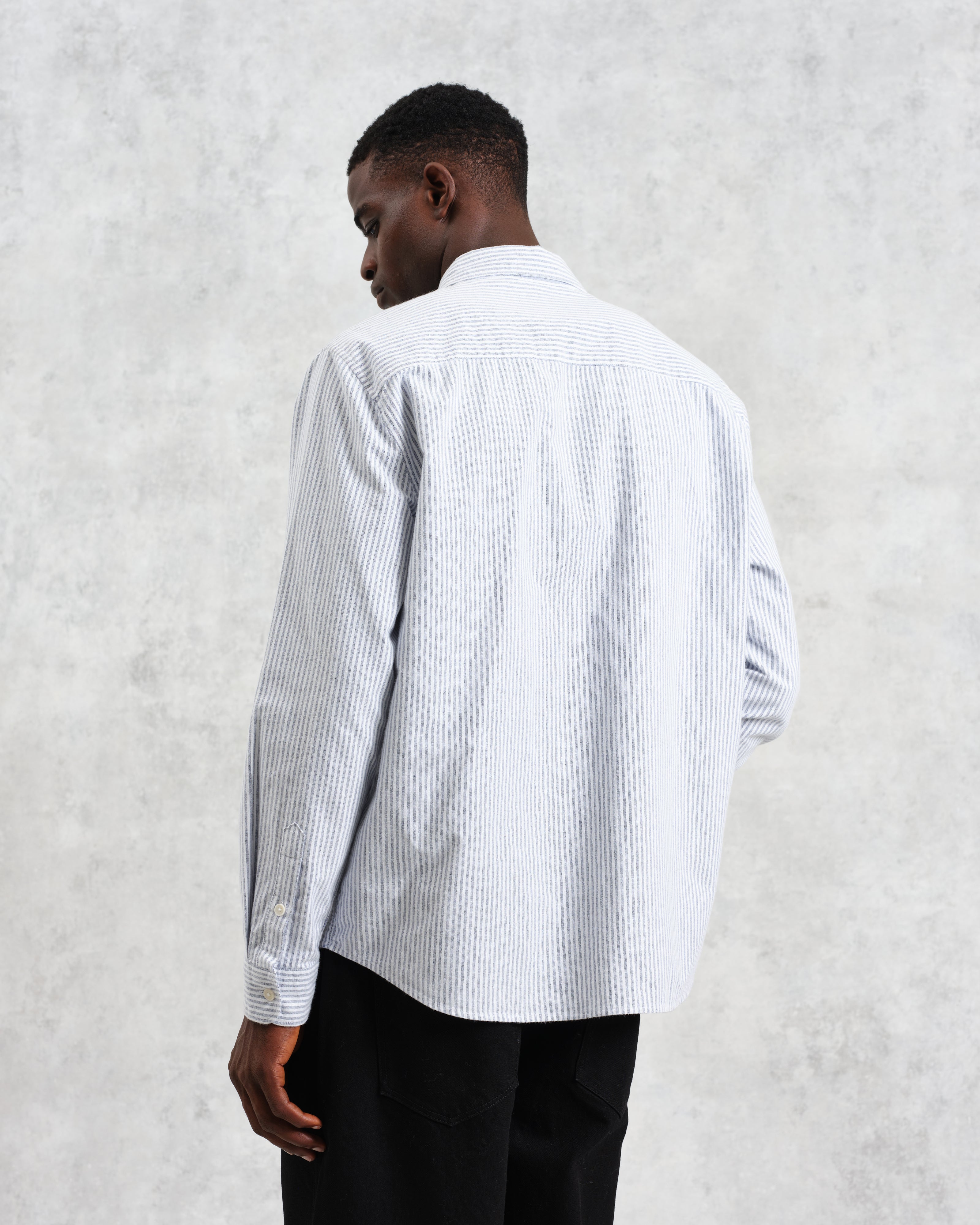 Shelly - Blue Brushed Oxford Stripe Shirt