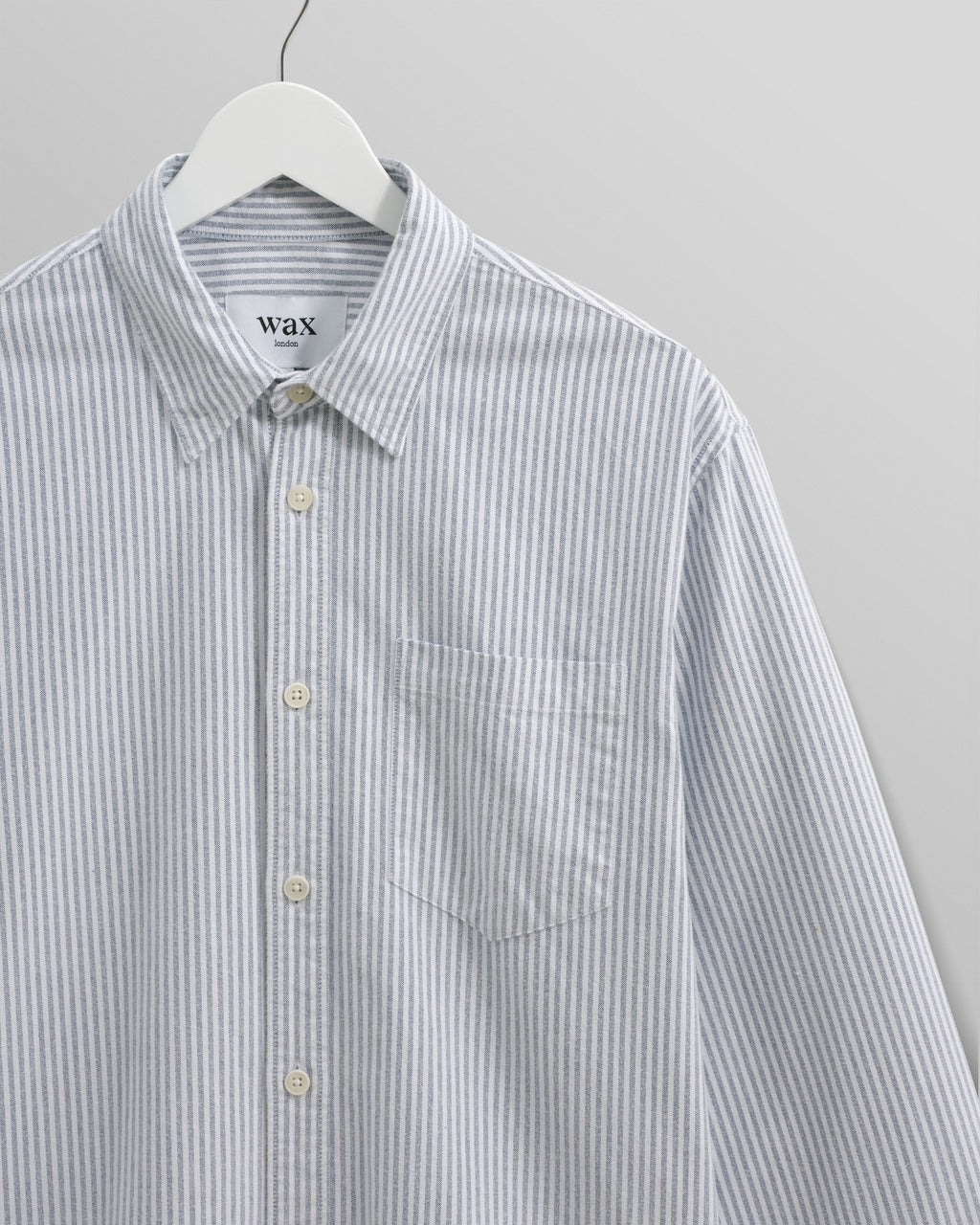 Shelly - Blue Brushed Oxford Stripe Shirt
