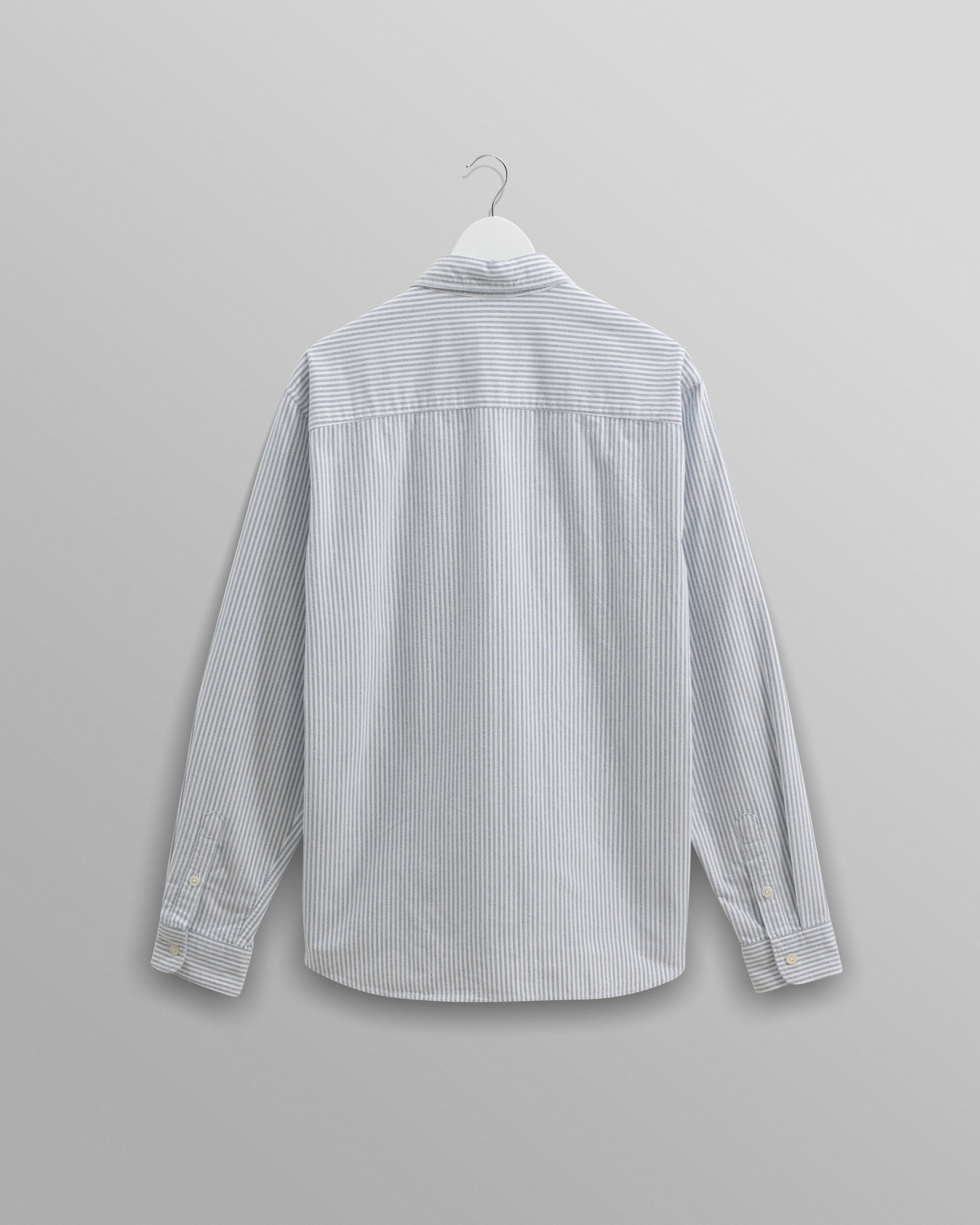 Shelly - Blue Brushed Oxford Stripe Shirt