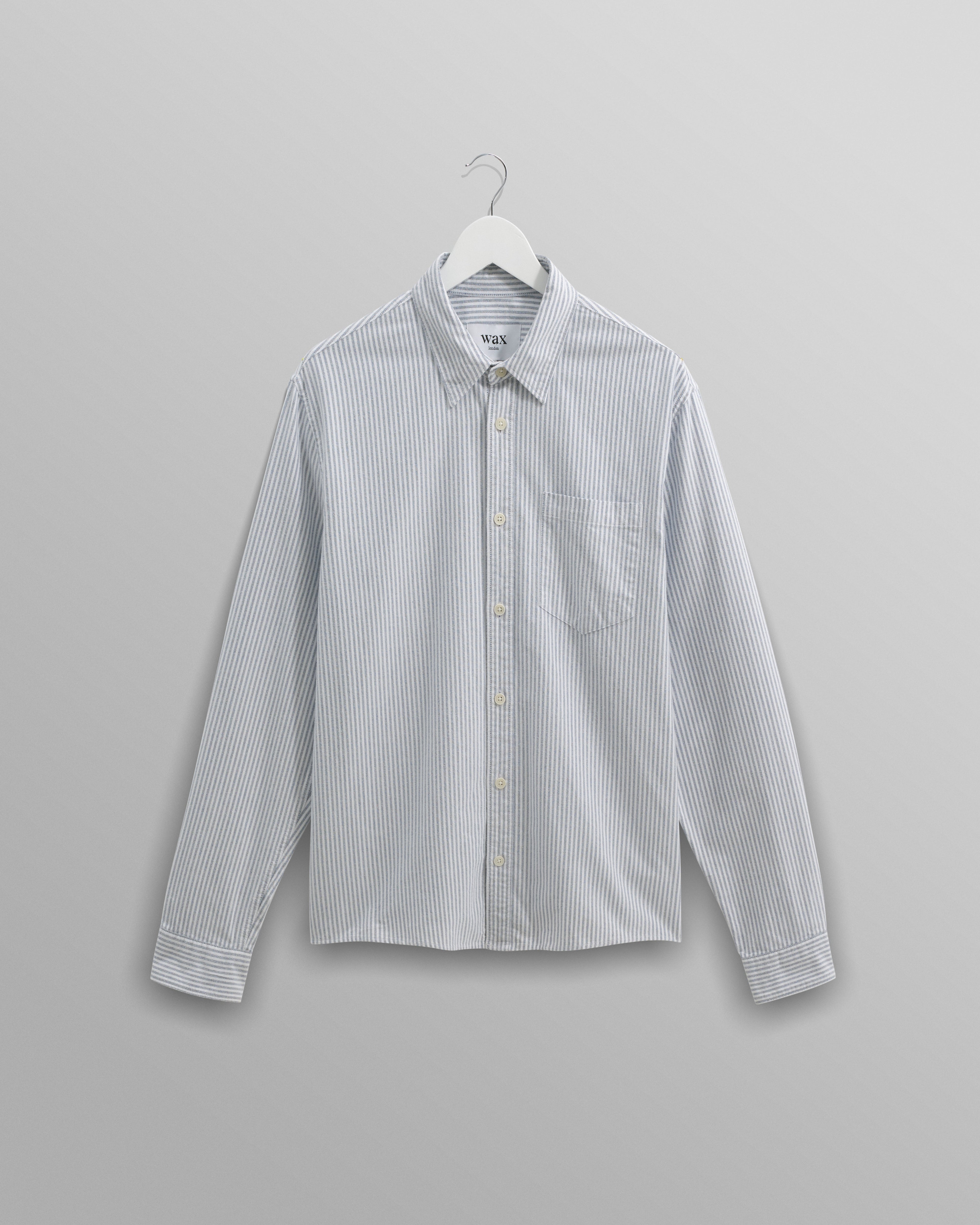 Shelly - Blue Brushed Oxford Stripe Shirt
