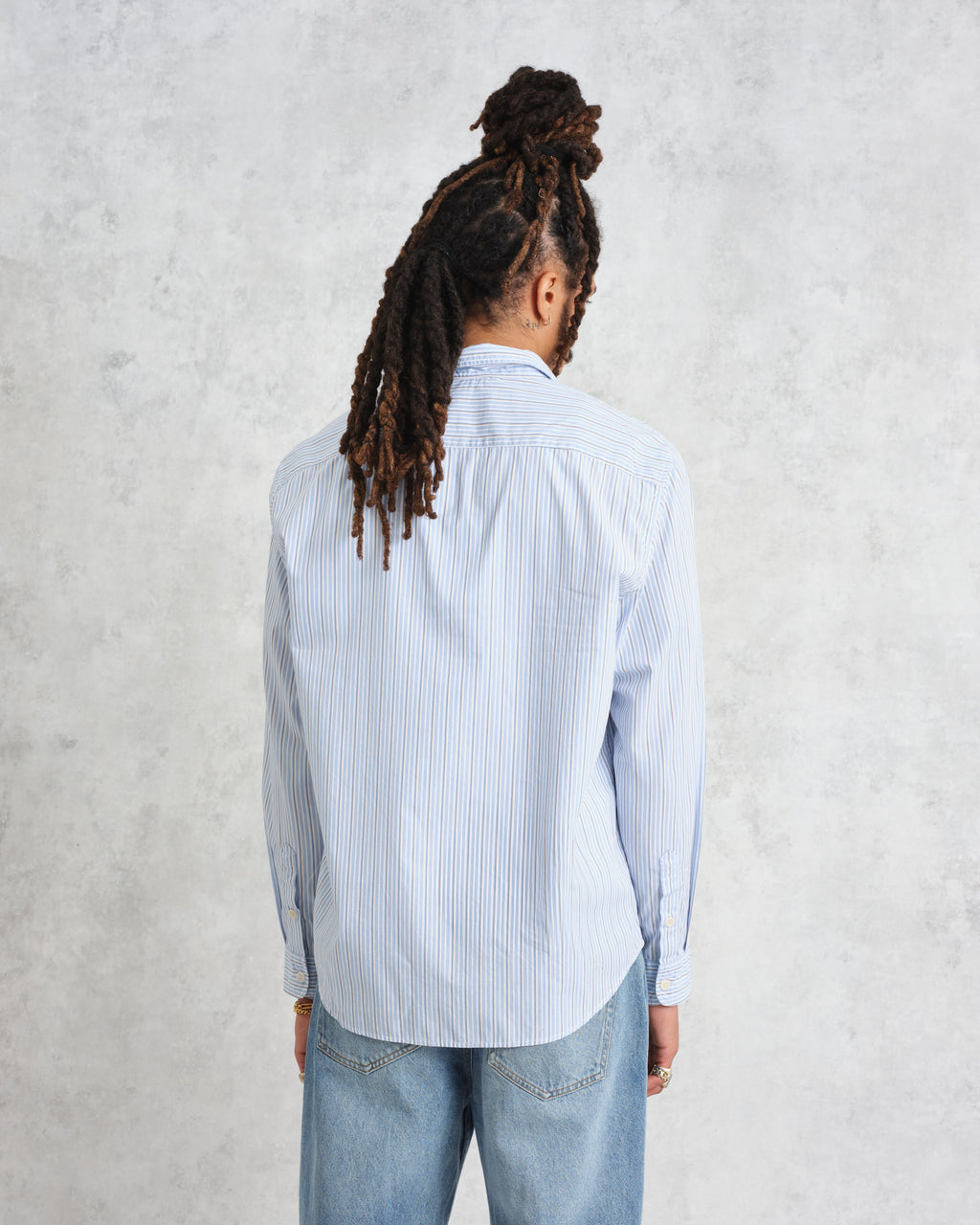 Shelly - Blue Organic Cotton Stripe Shirt