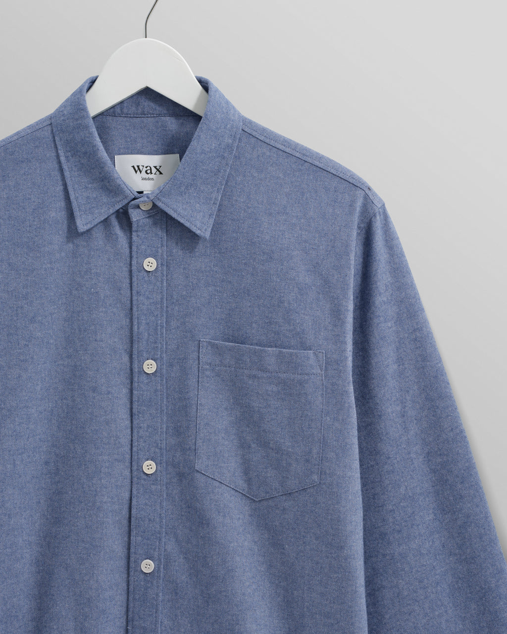 Shelly - Blue Plain Flannel Shirt