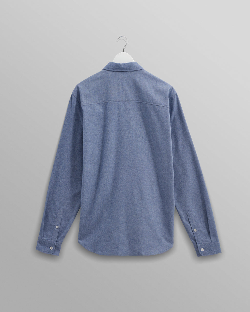 Shelly - Blue Plain Flannel Shirt