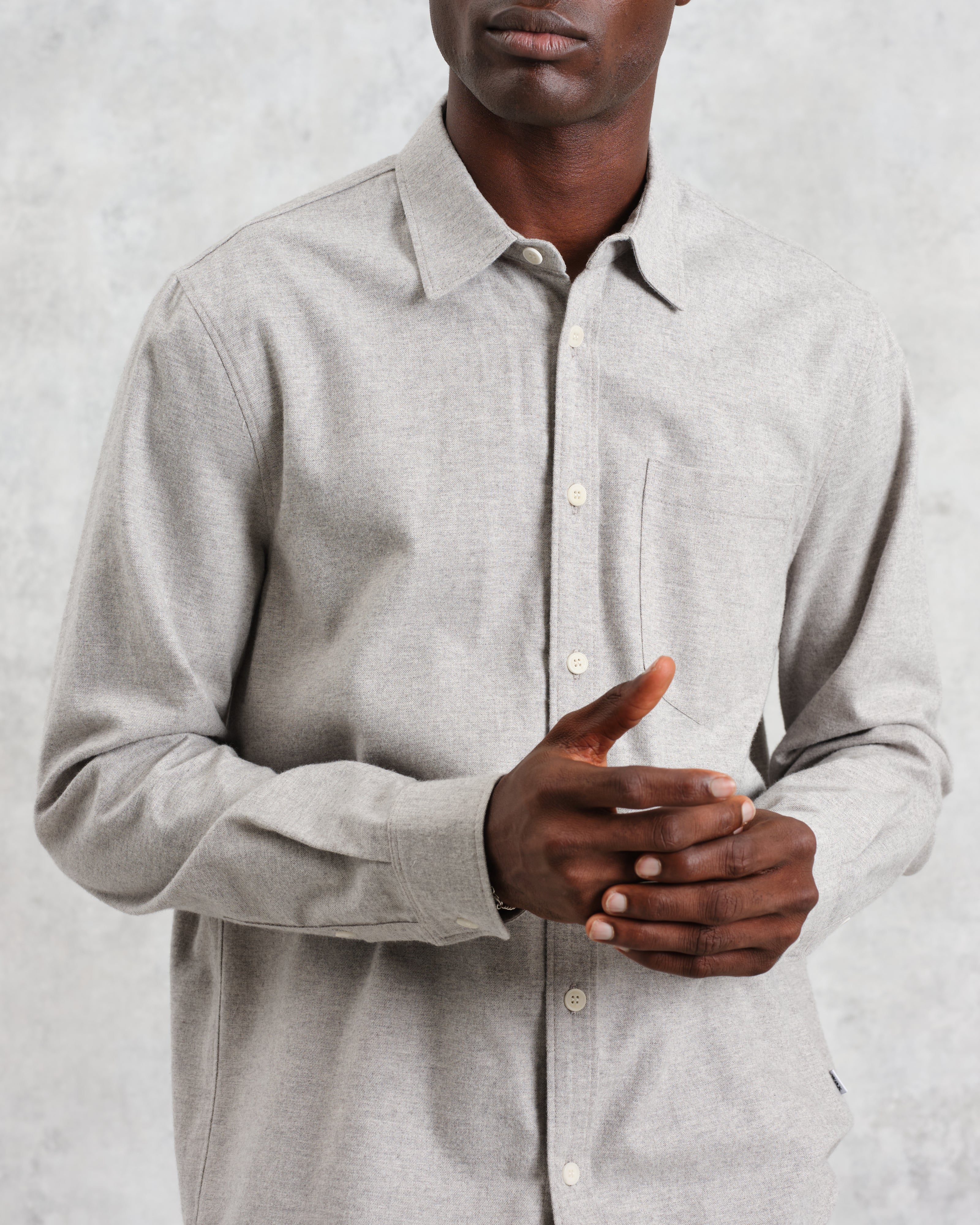 Shelly - Natural Plain Flannel Shirt