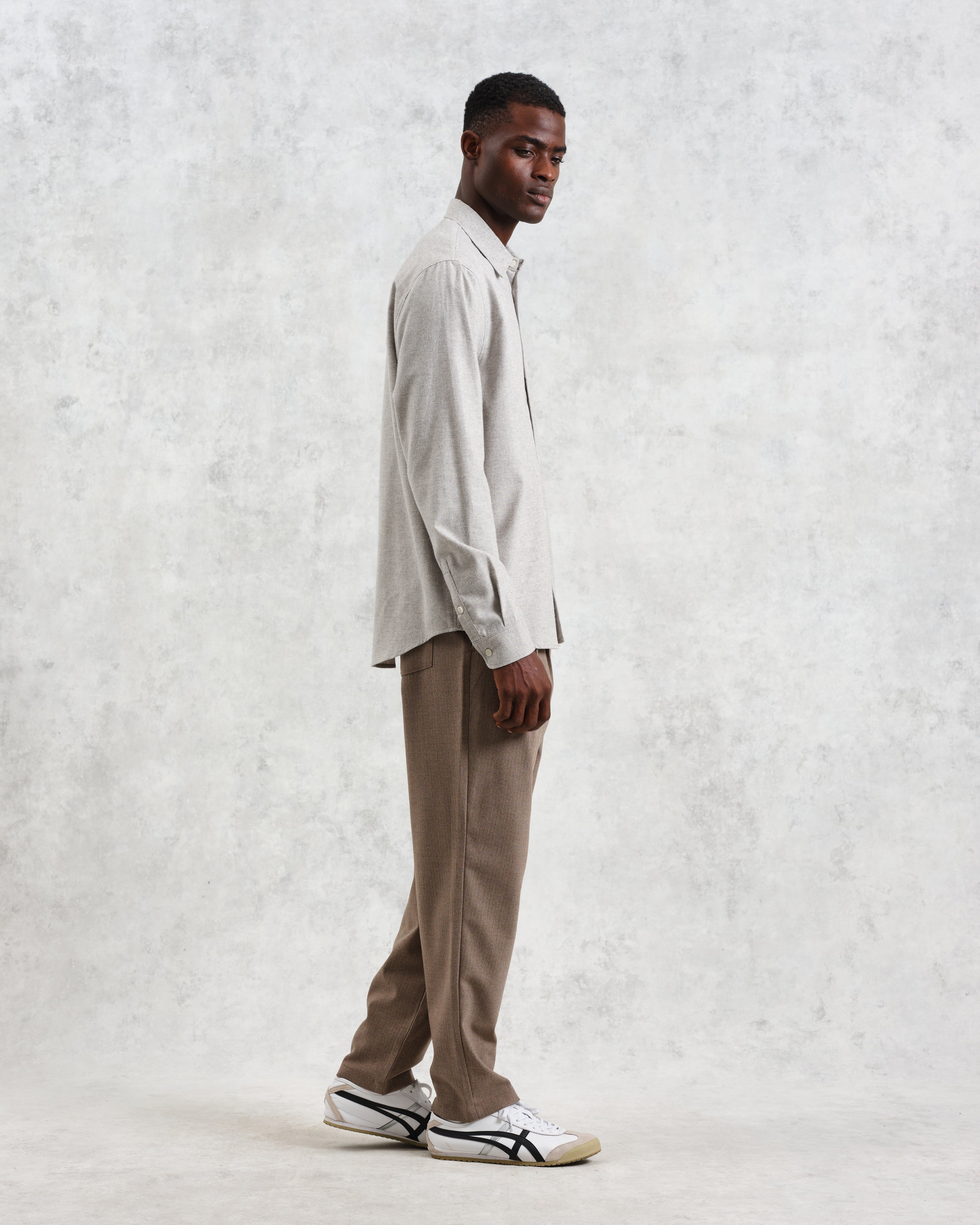 Shelly - Natural Plain Flannel Shirt
