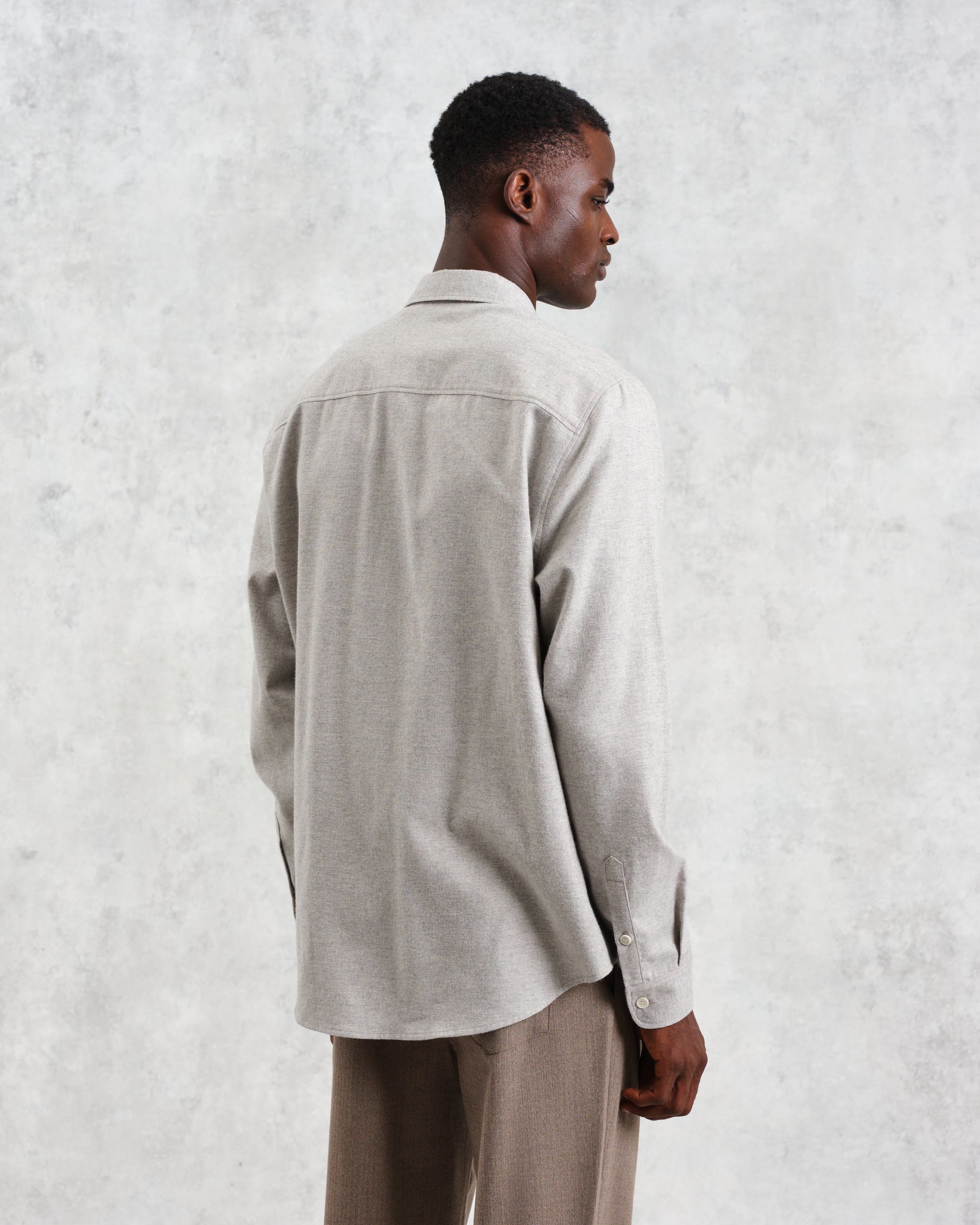 Shelly - Natural Plain Flannel Shirt