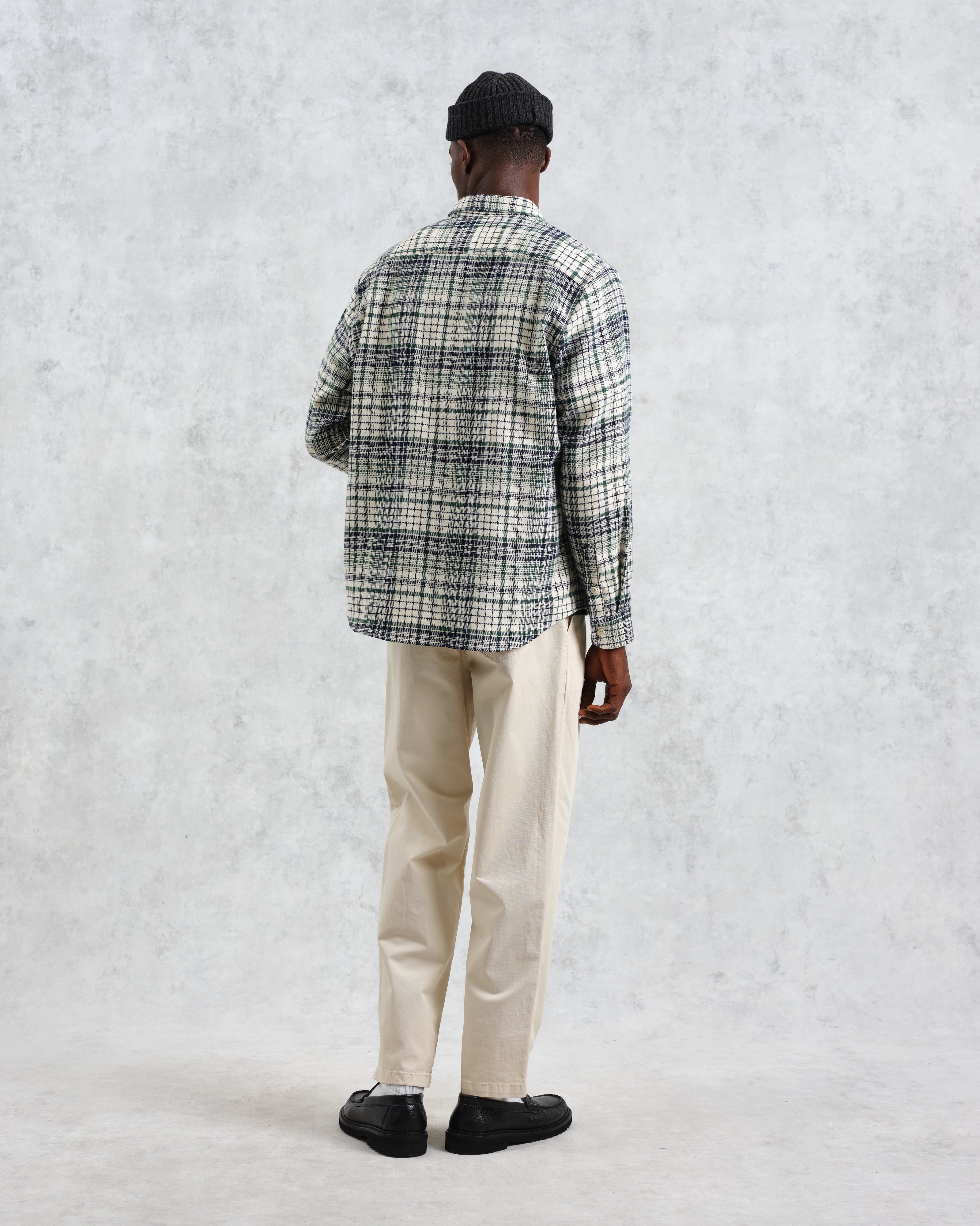 Shelly - Navy And Green Check Flannel Shirt