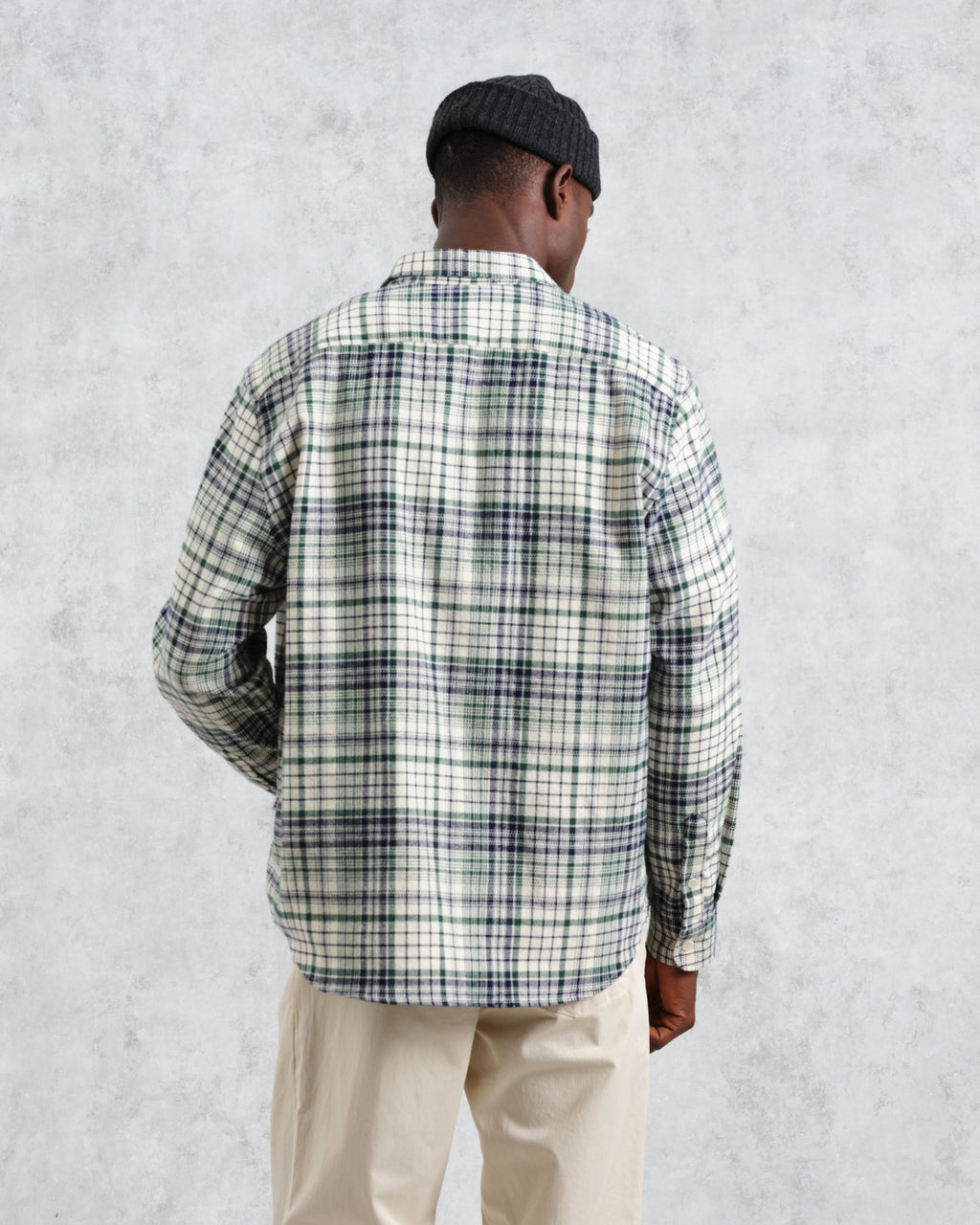 Shelly - Navy And Green Check Flannel Shirt