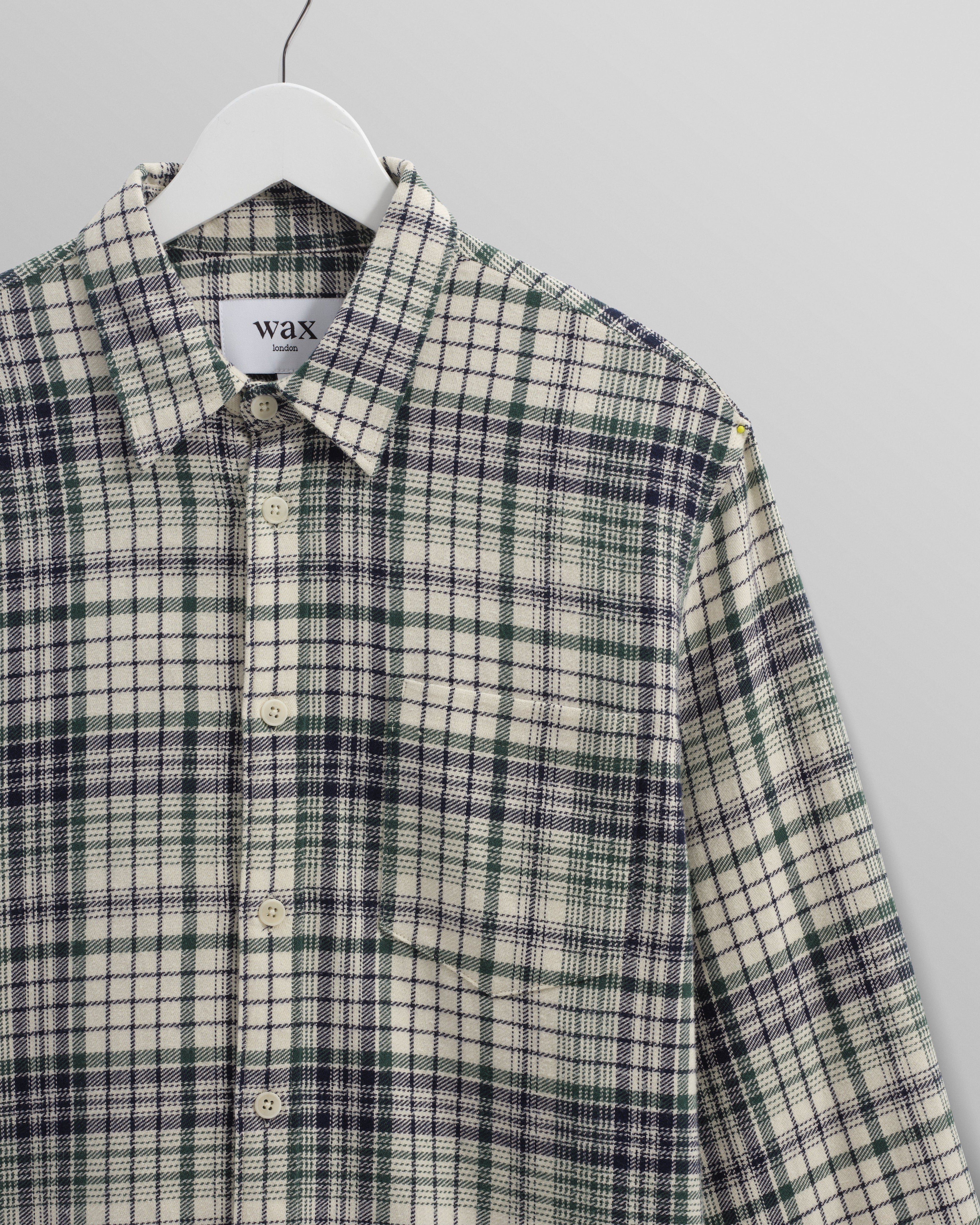 Shelly - Navy And Green Check Flannel Shirt