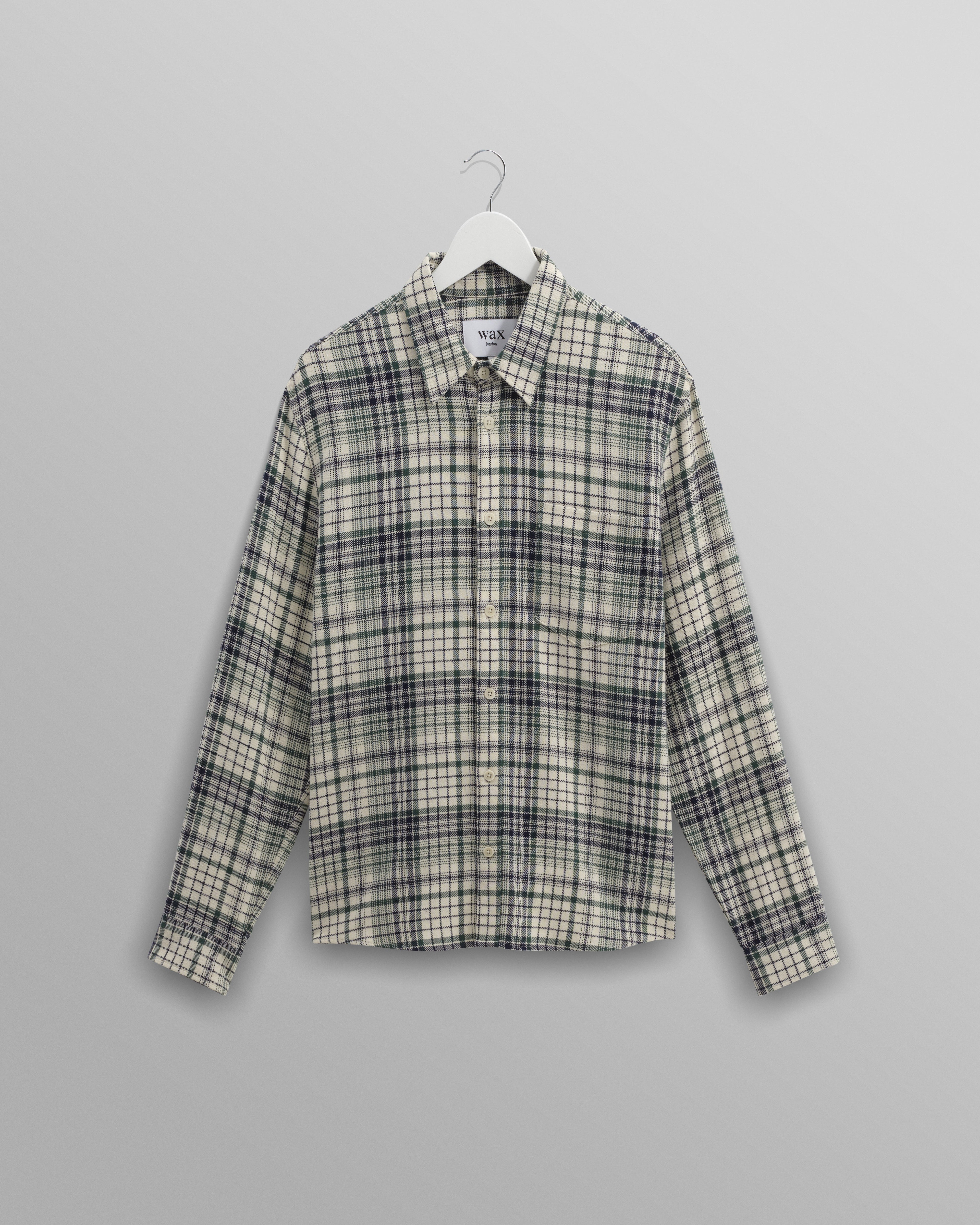 Shelly - Navy And Green Check Flannel Shirt