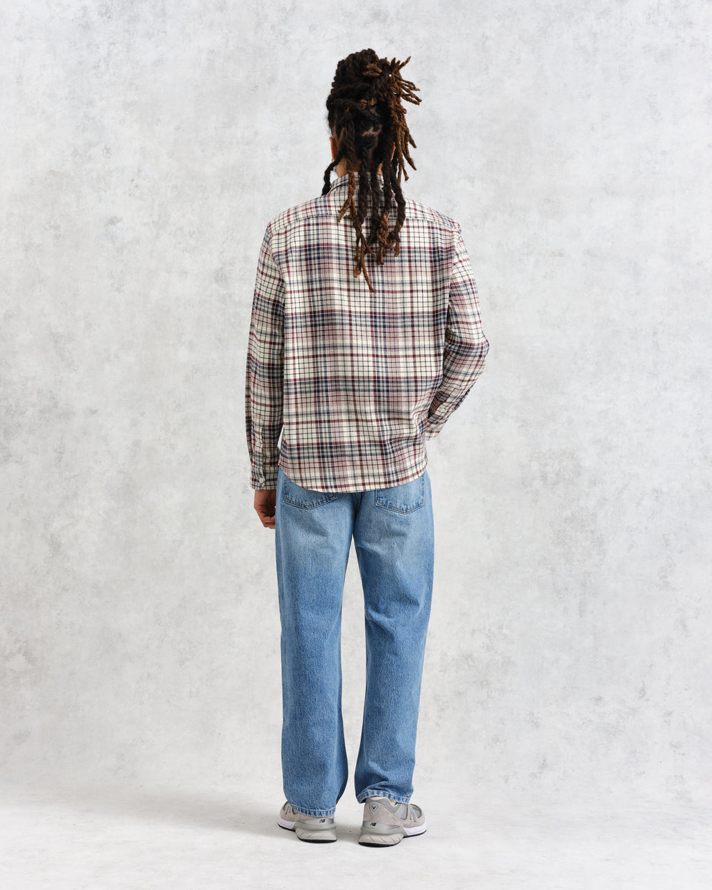 Shelly - Navy And Red Check Flannel Shirt