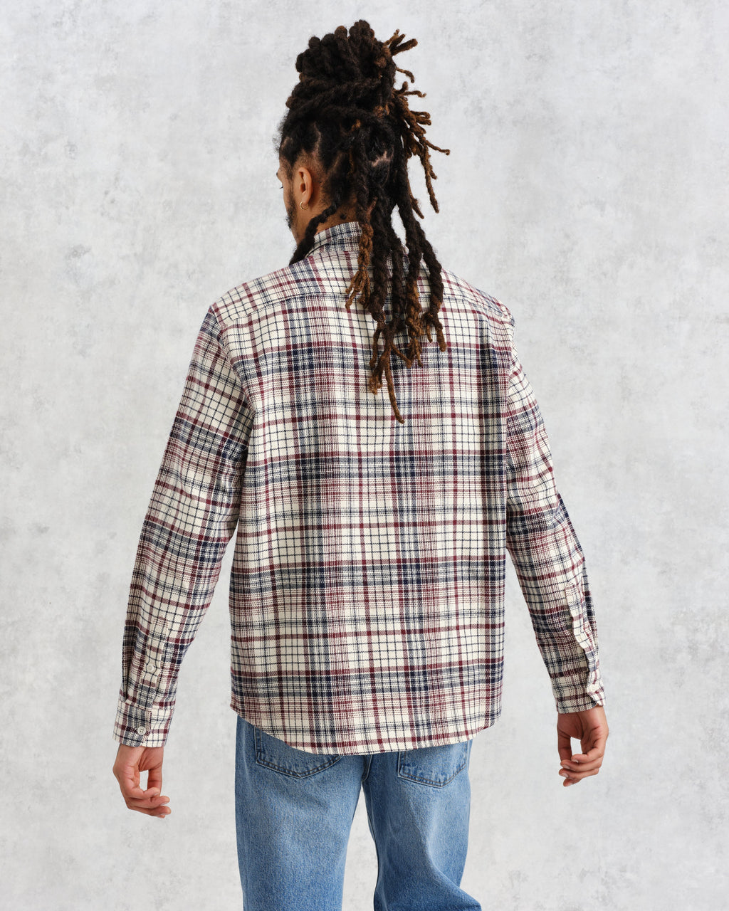 Shelly - Navy And Red Check Flannel Shirt