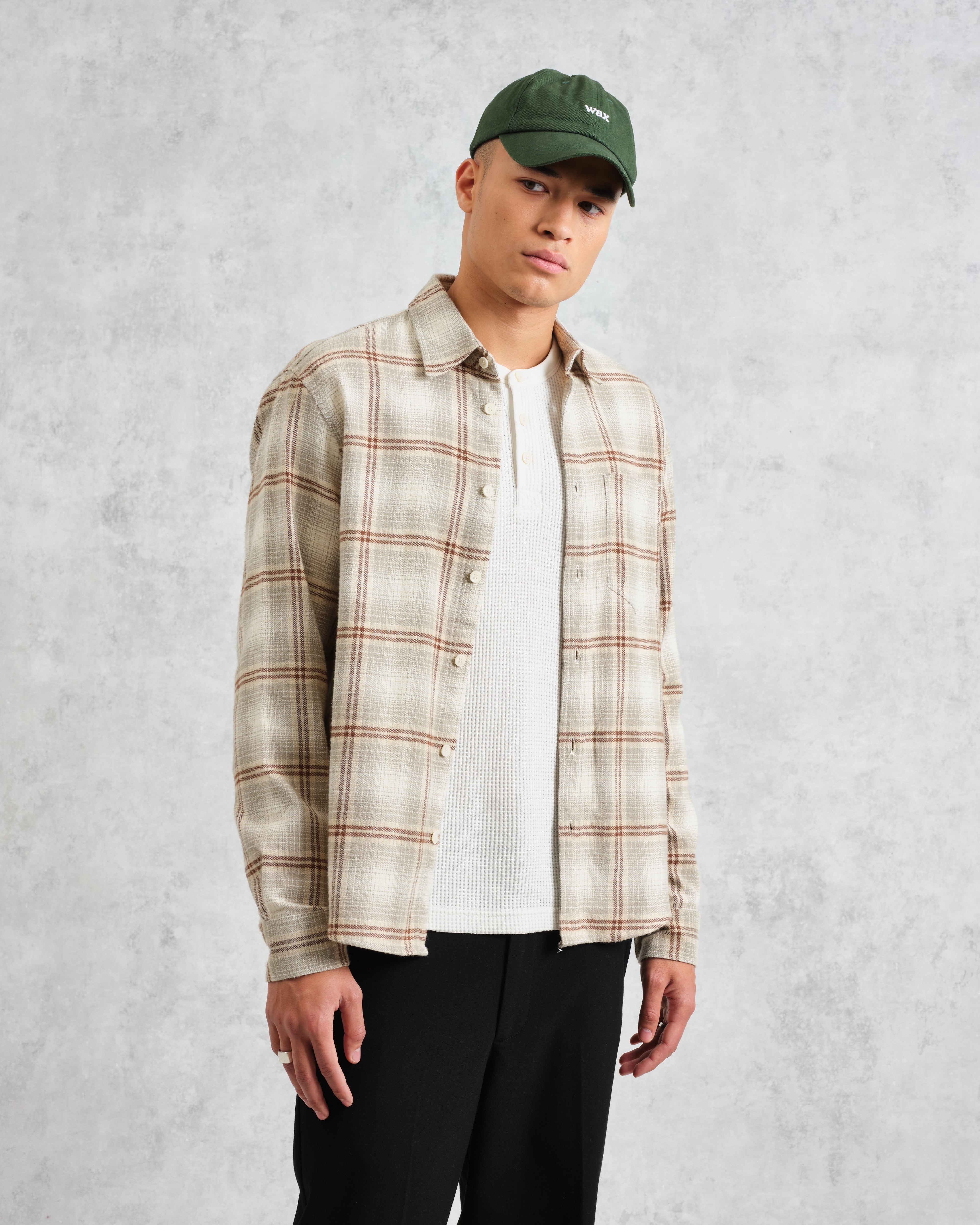 Shelly - Sage And Ecru Ombre Flannel Shirt