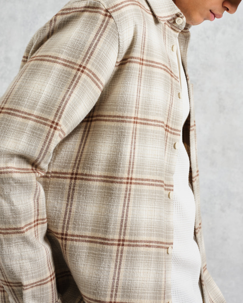 Shelly - Sage And Ecru Ombre Flannel Shirt