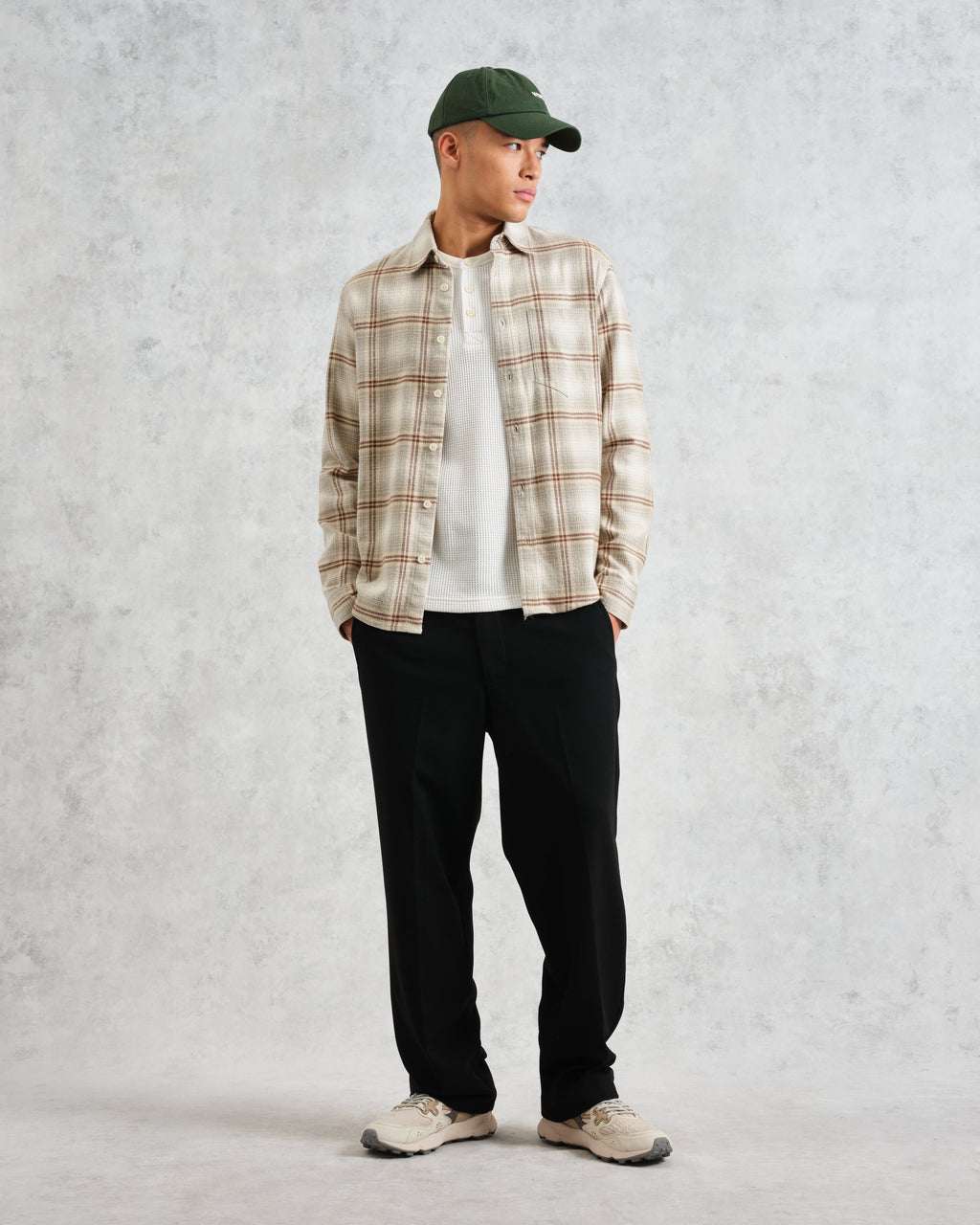 Shelly - Sage And Ecru Ombre Flannel Shirt