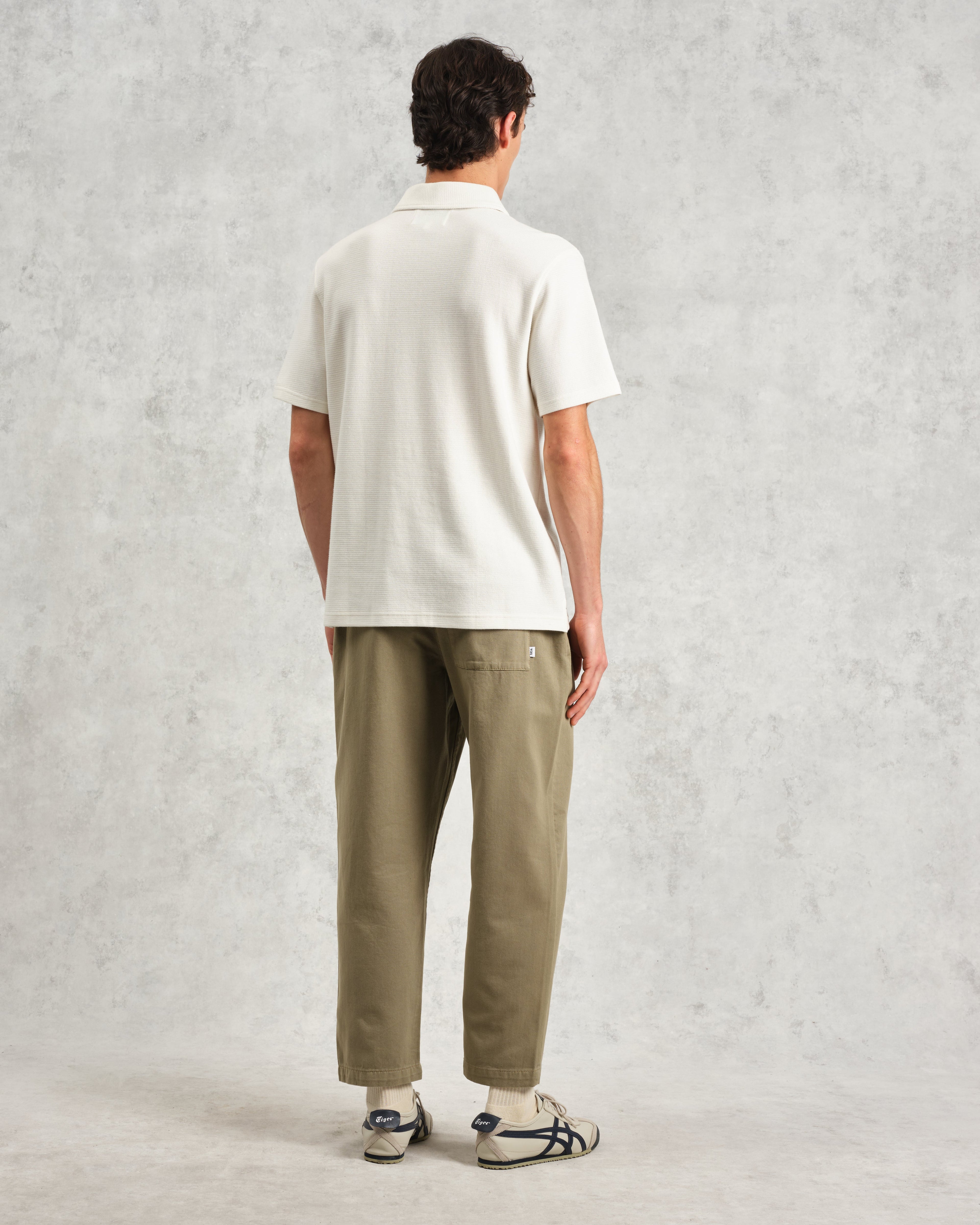 Shore - Ecru Textured Organic Cotton Polo Shirt