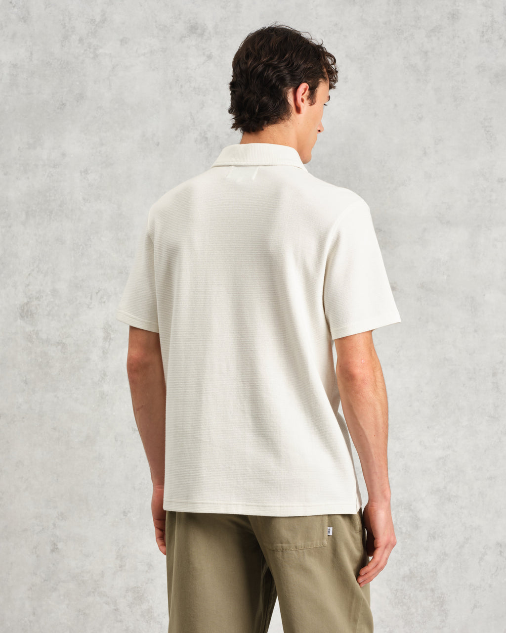 Shore - Ecru Textured Organic Cotton Polo Shirt