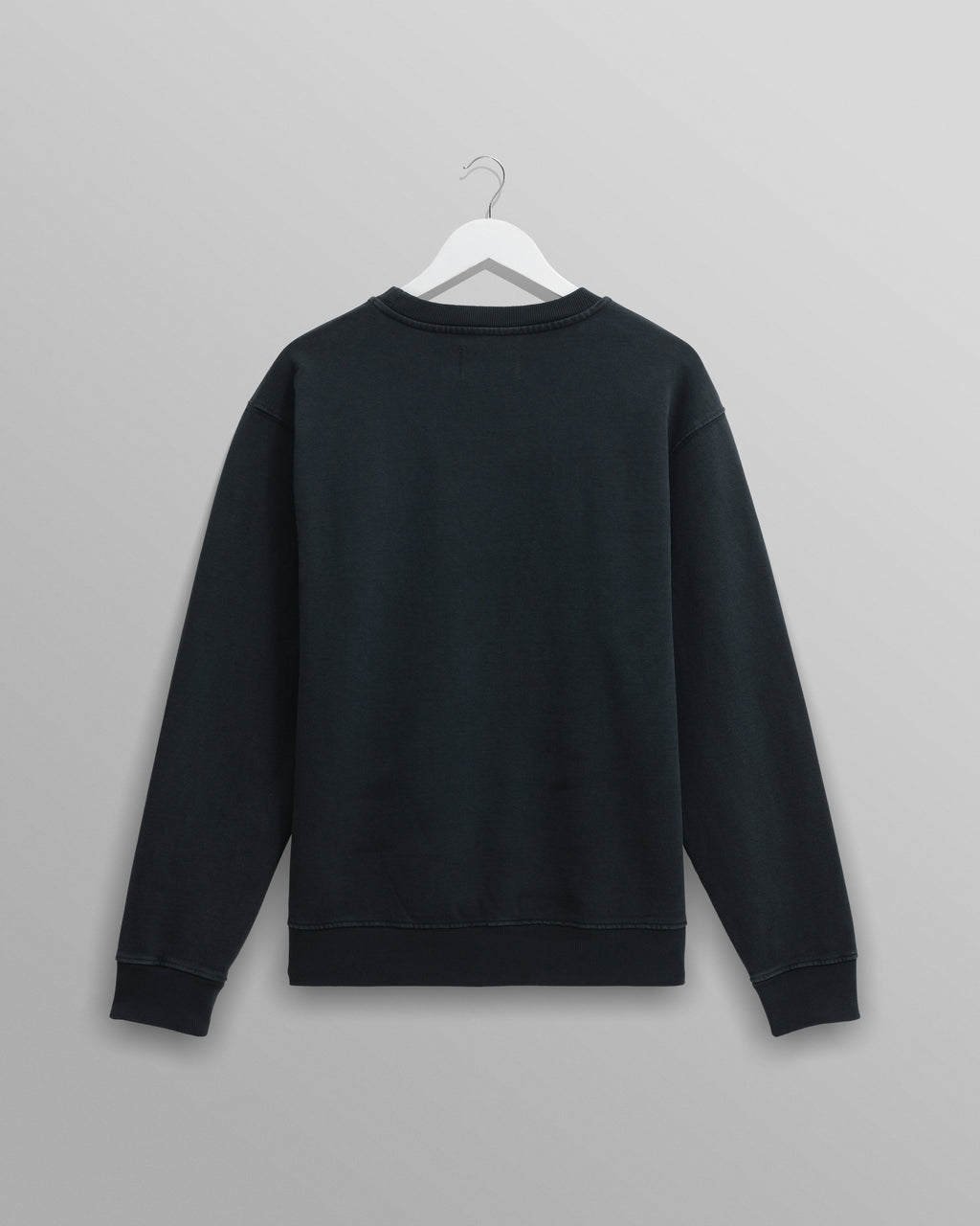 Sidney - Washed Black Brushed Organic Cotton Sweatshirt