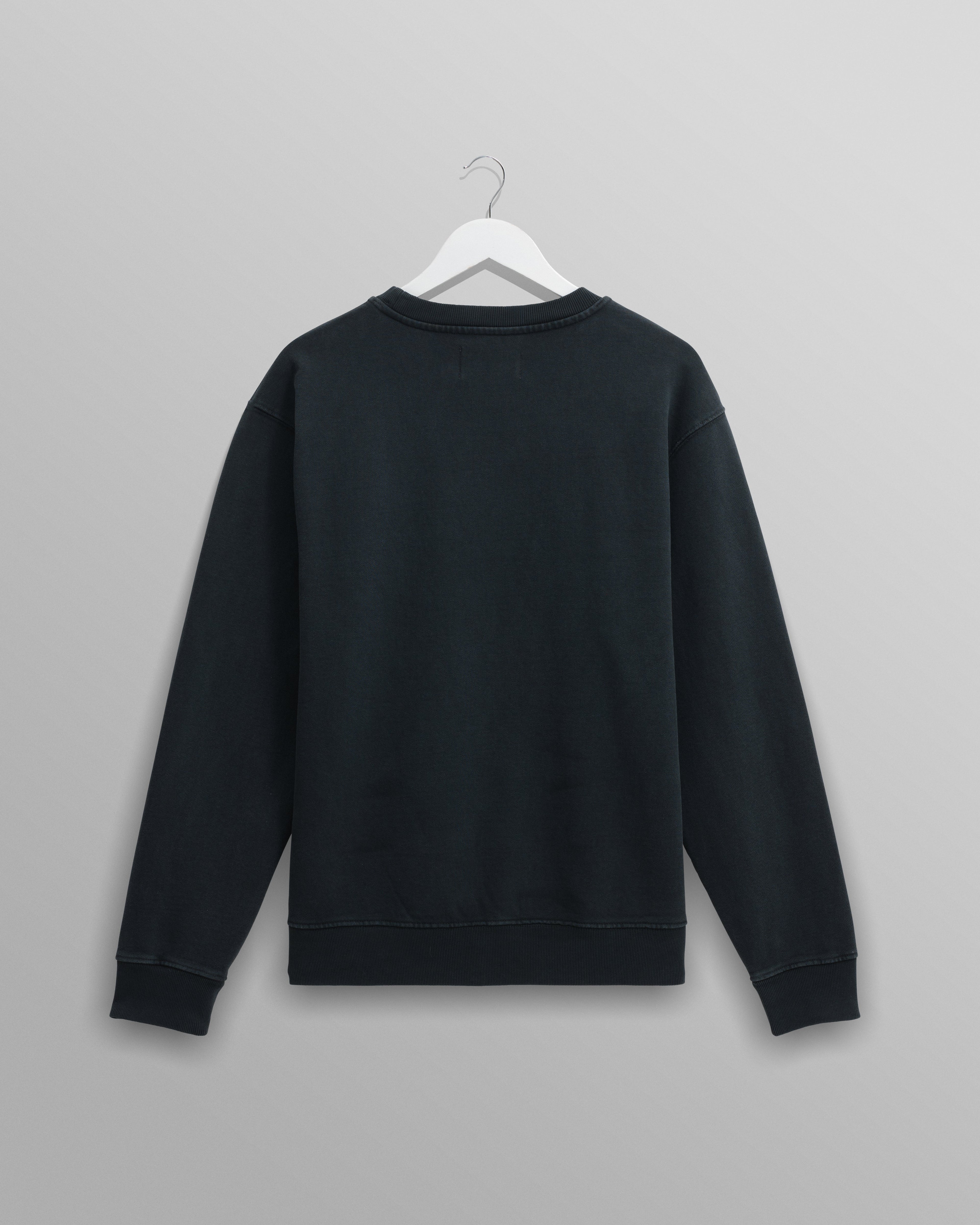 Sidney - Washed Black Brushed Organic Cotton Sweatshirt