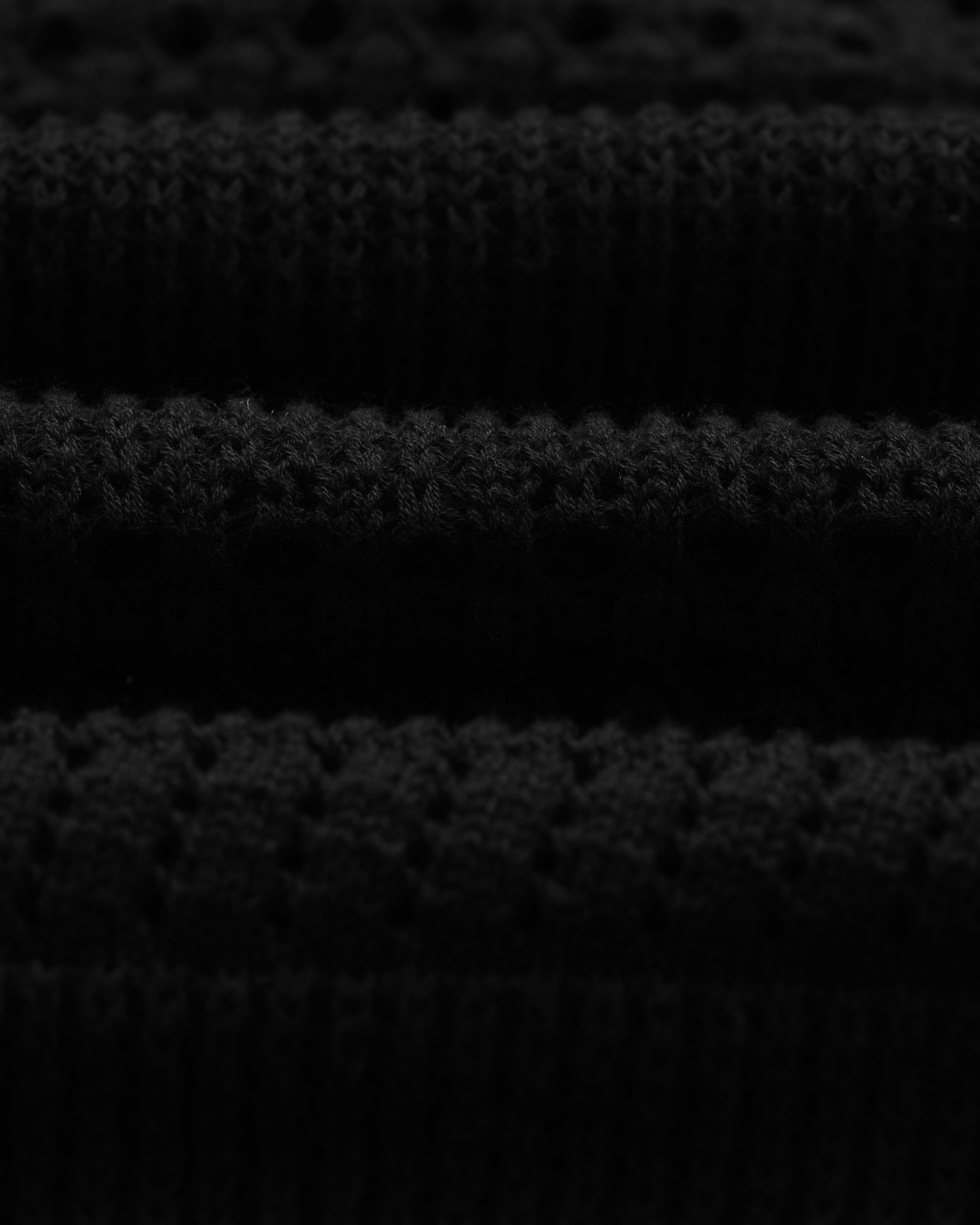 Siena - Black Pointelle Knitted Polo