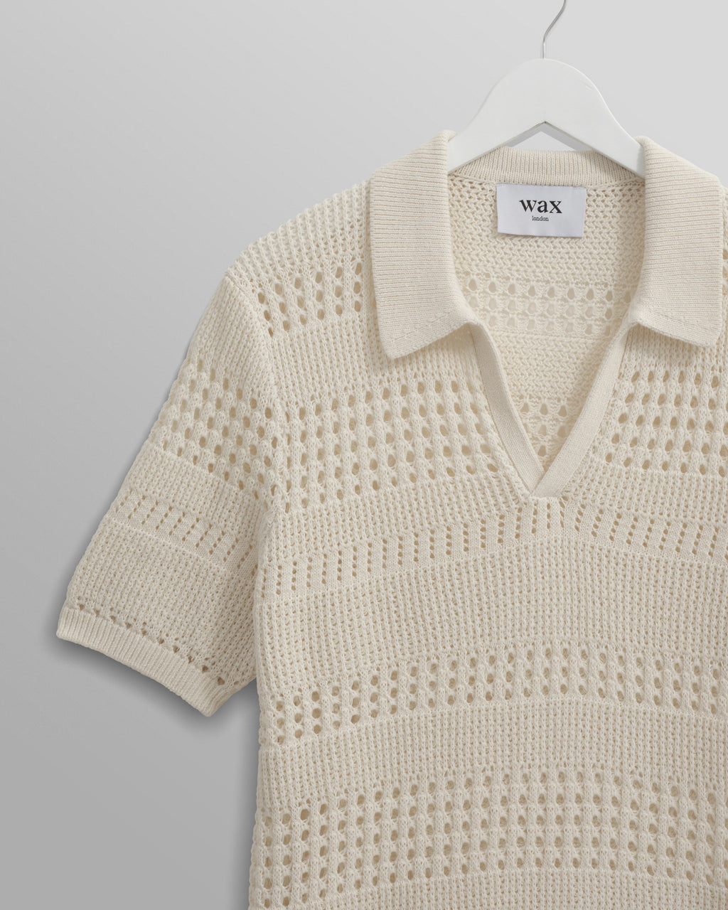 Siena - Ecru Pointelle Knitted Polo