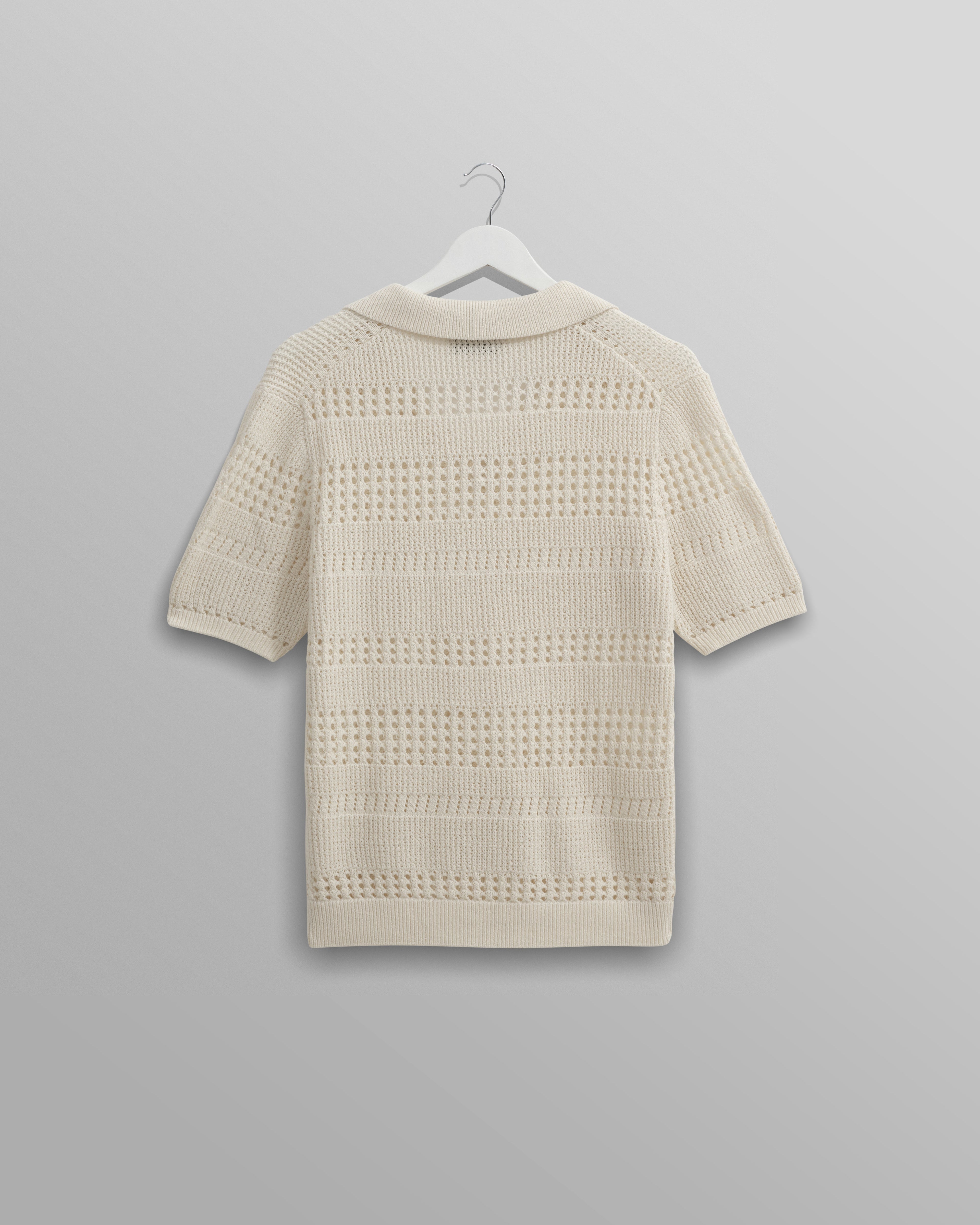 Siena - Ecru Pointelle Knitted Polo