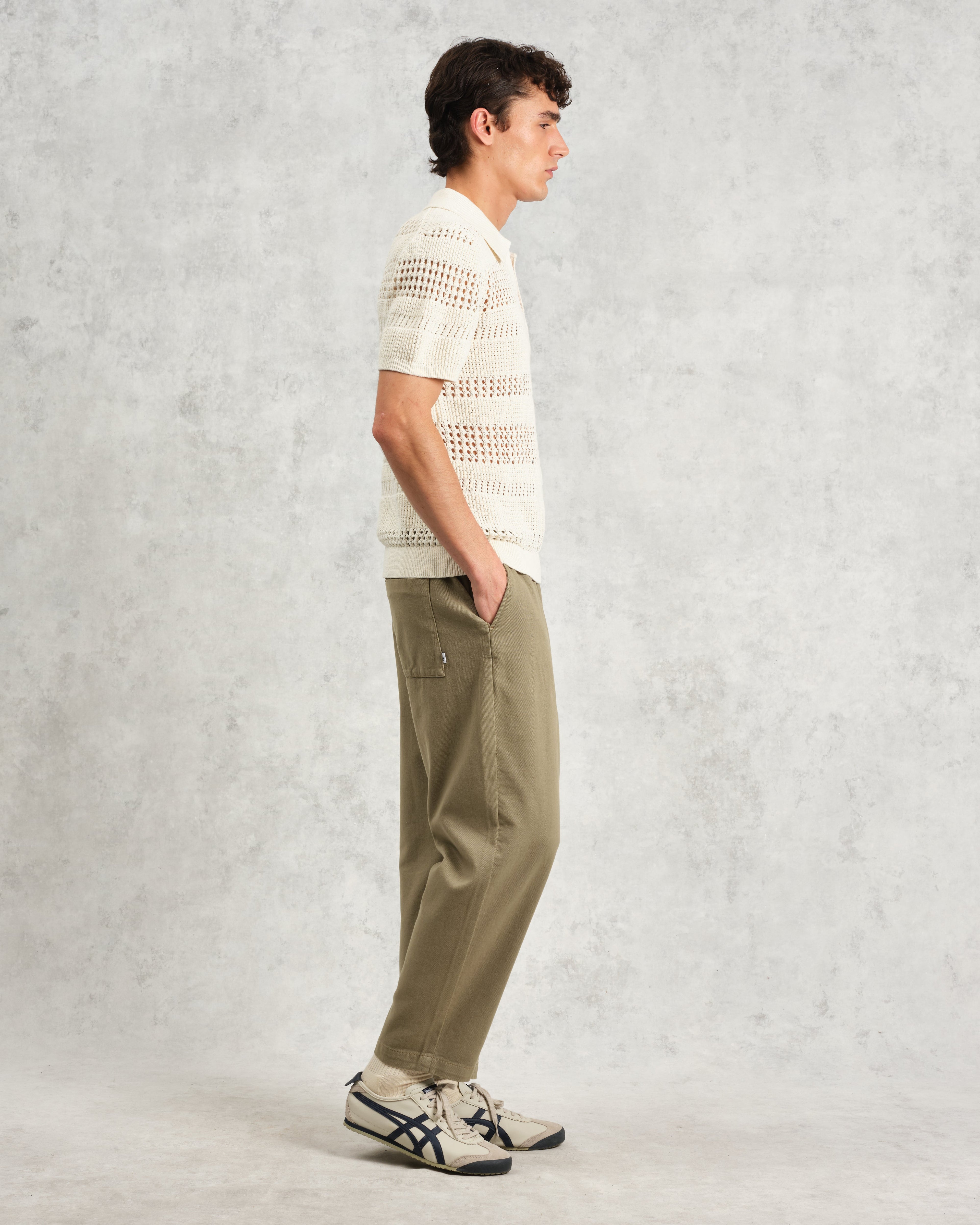 Siena - Ecru Pointelle Knitted Polo