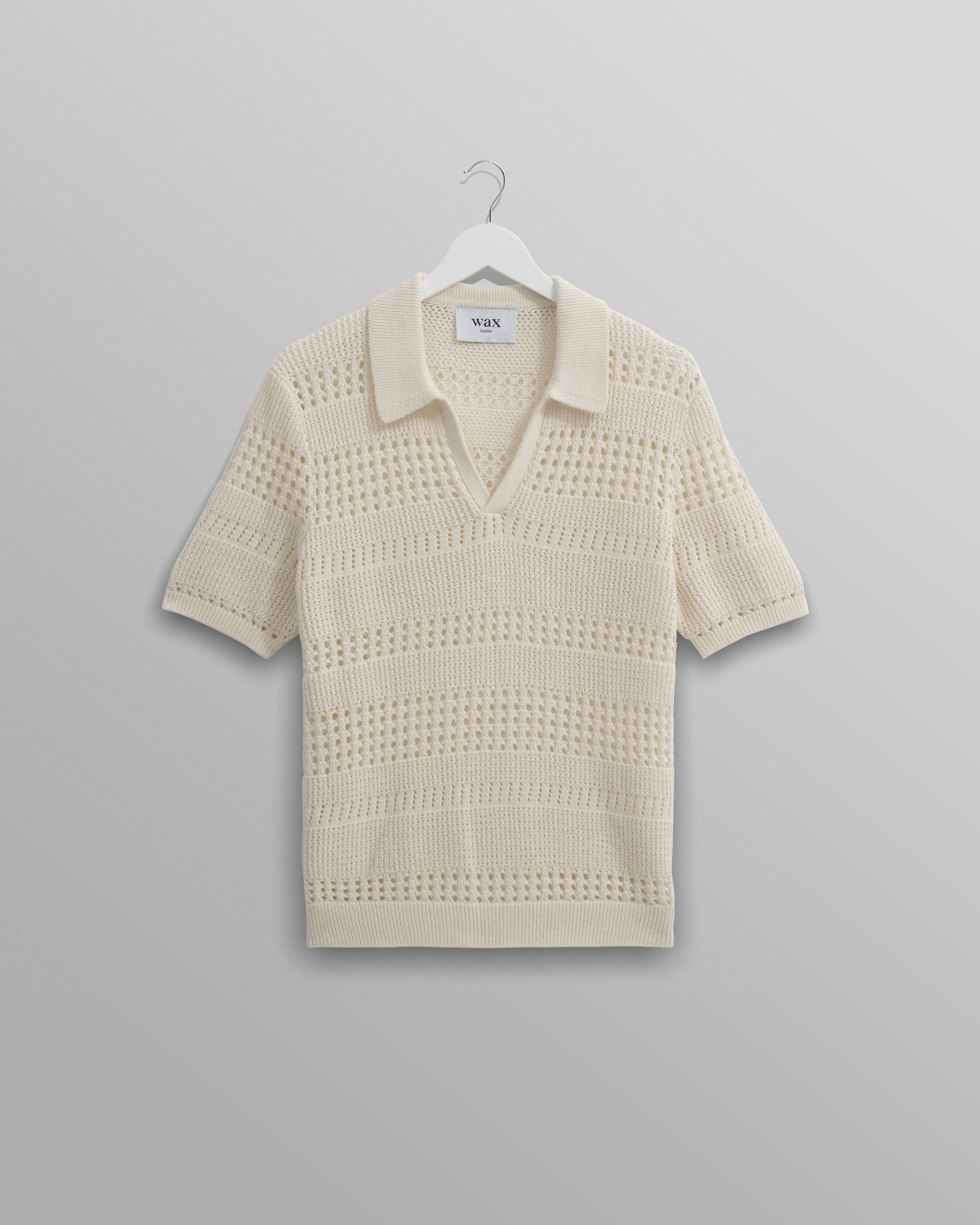 Siena - Ecru Pointelle Knitted Polo