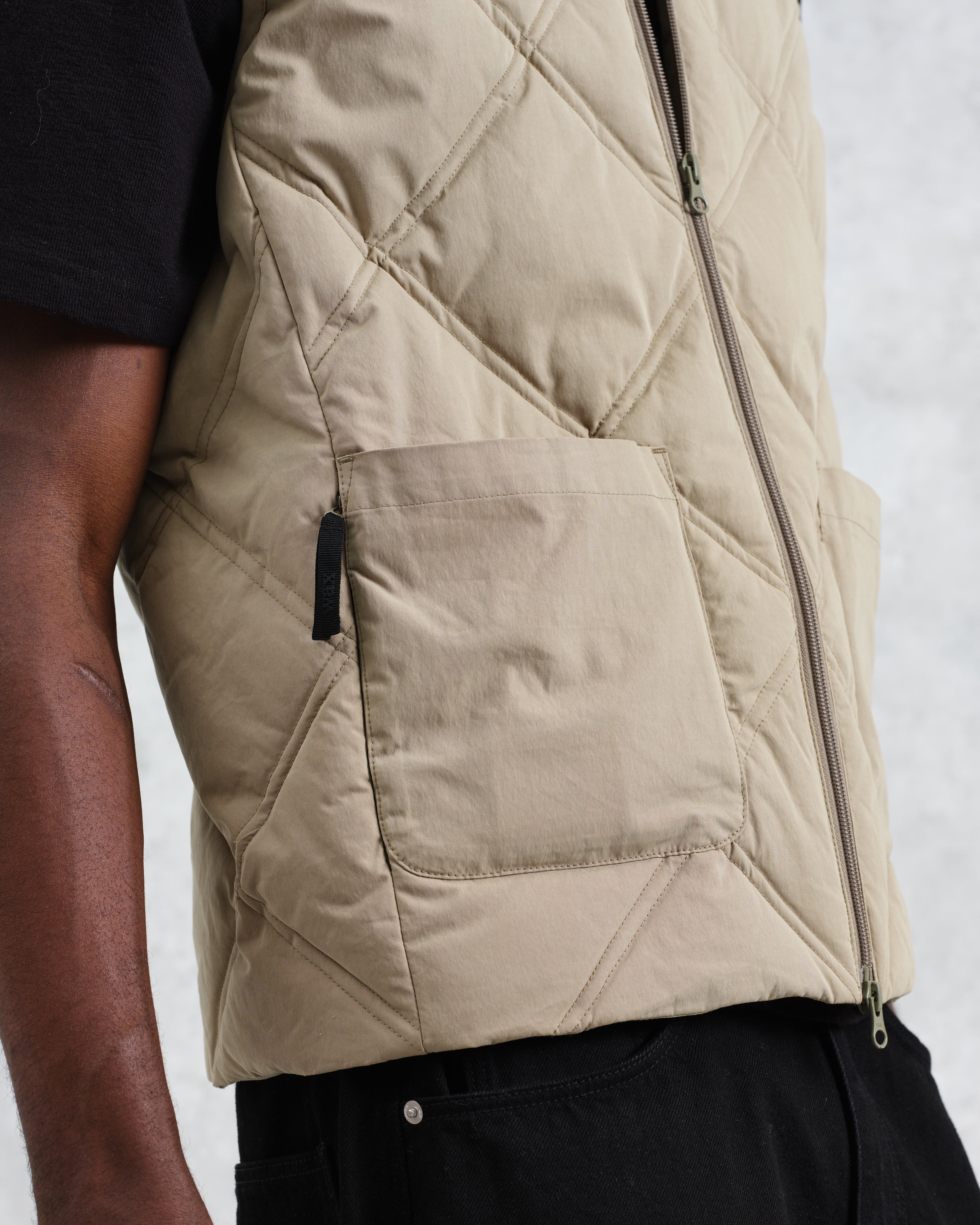 Skye - Khaki Quilted Nylon Gilet