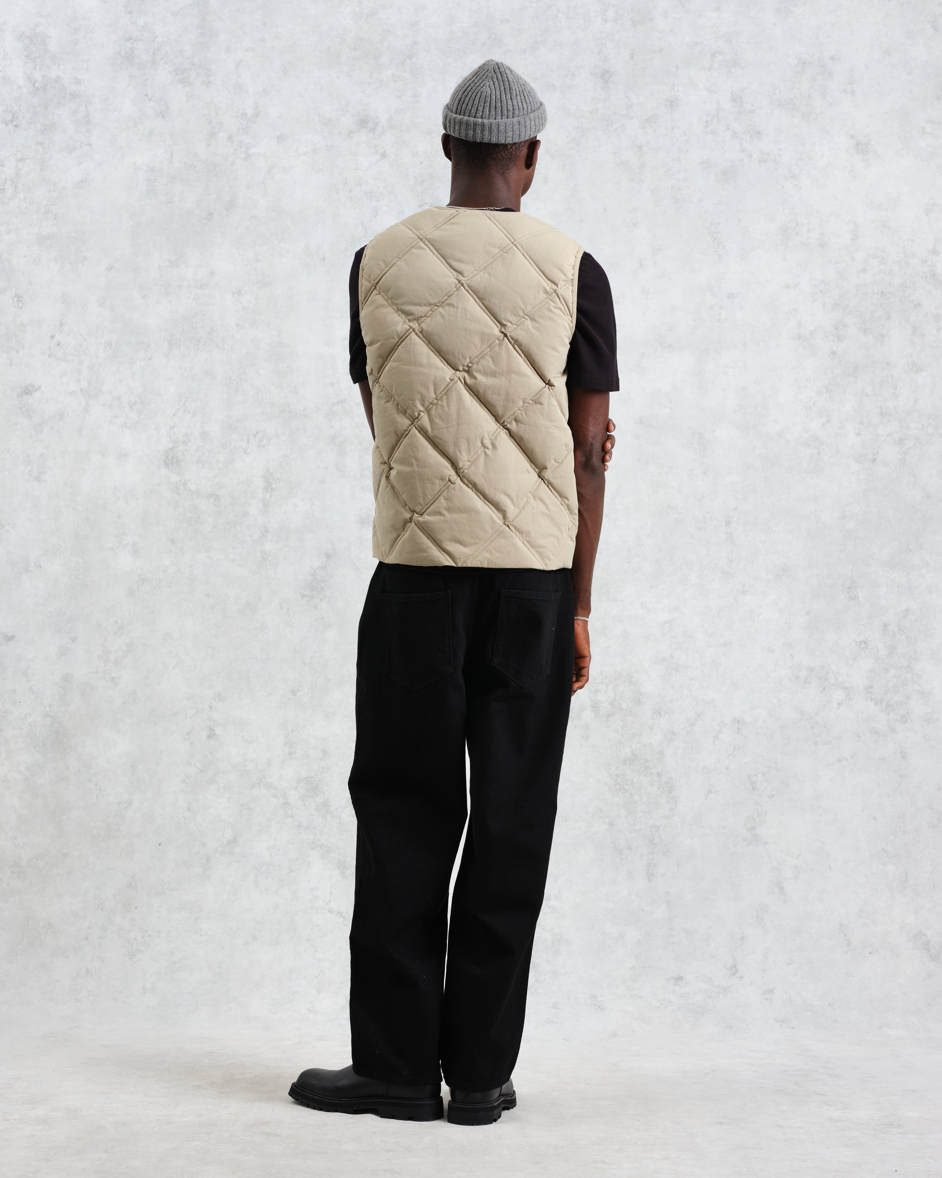 Skye - Khaki Quilted Nylon Gilet